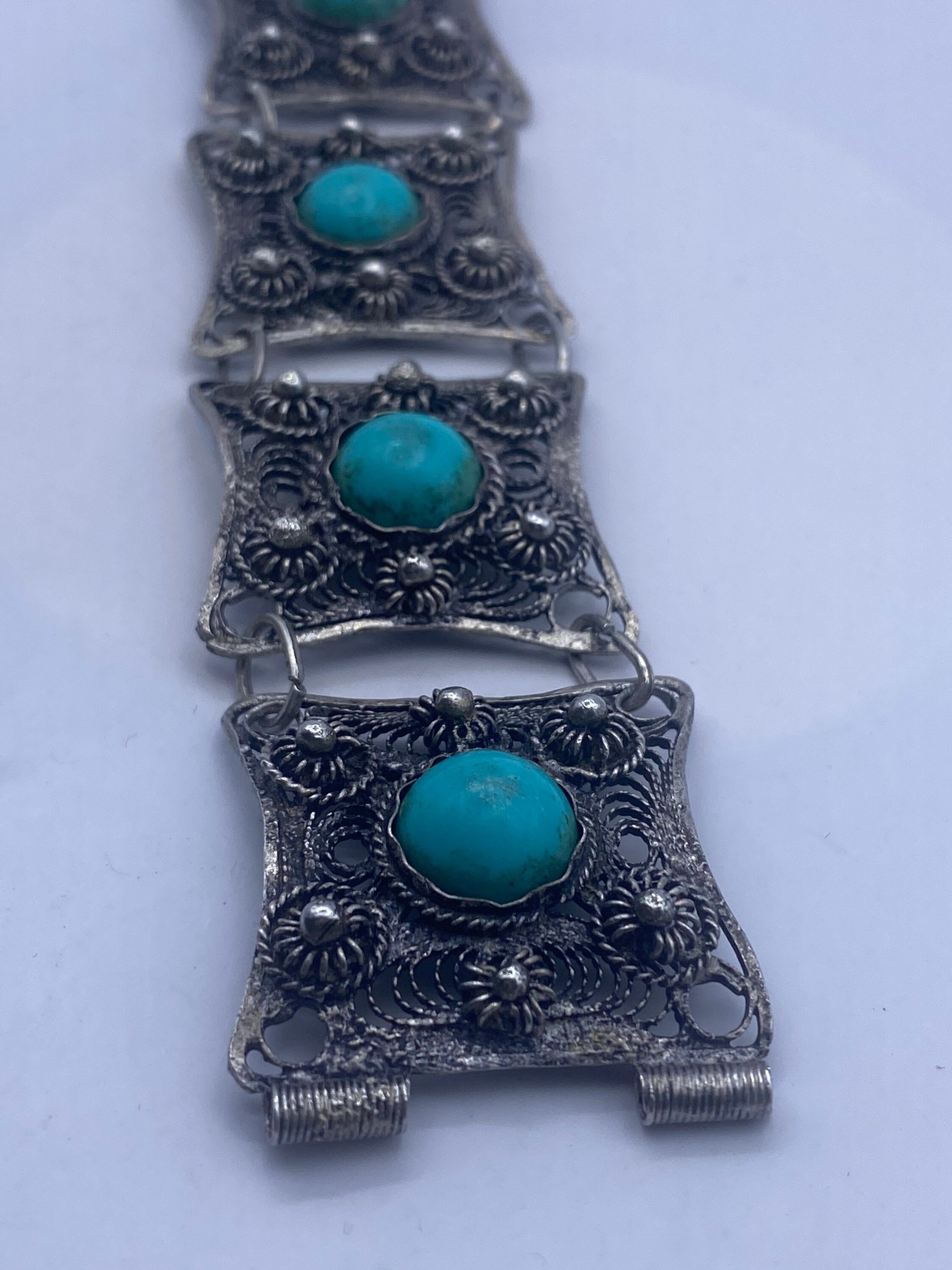 Vintage 925 Sterling Silver Filigree Bracelet