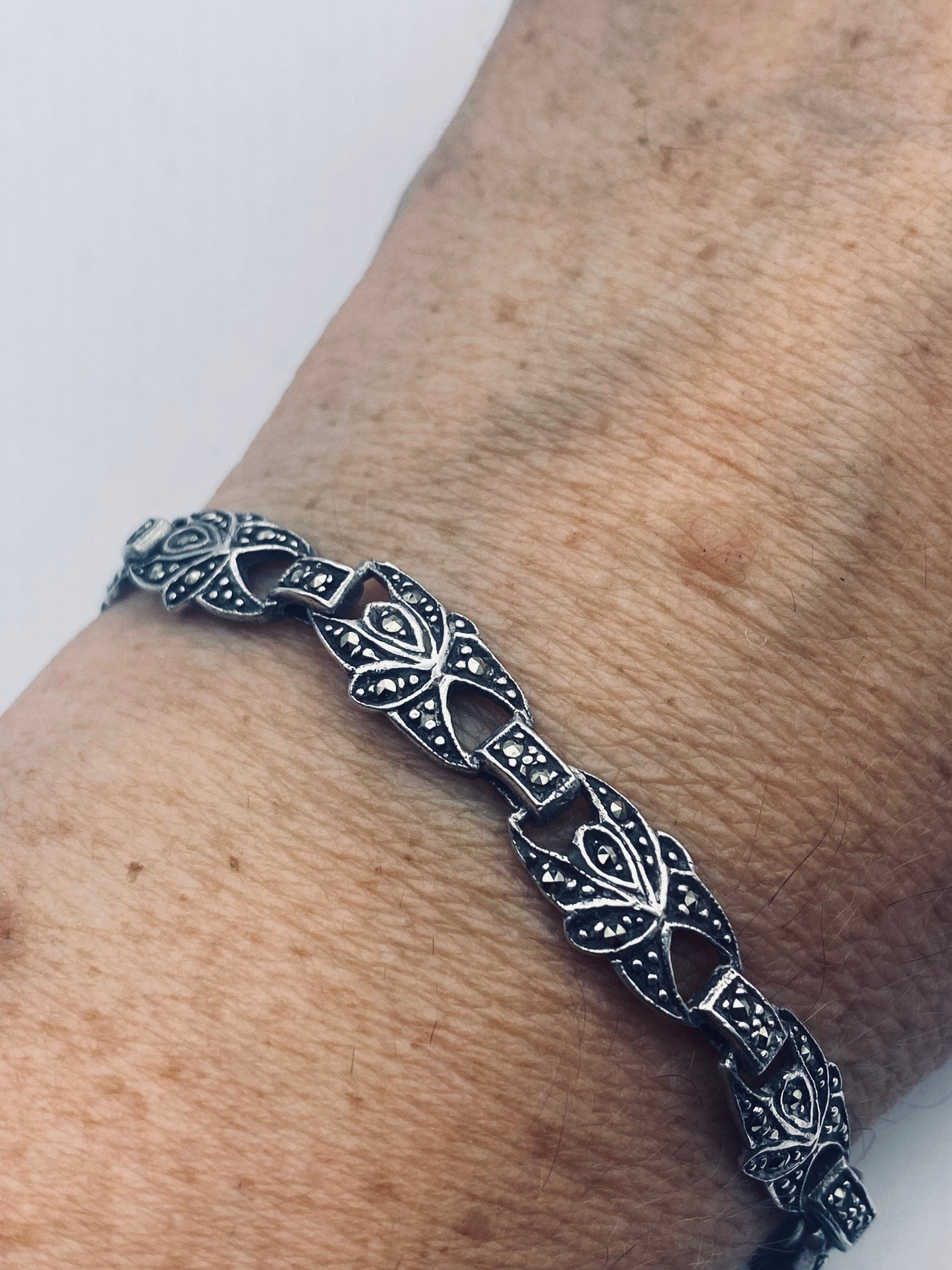 Silver marcasite bracelet shop