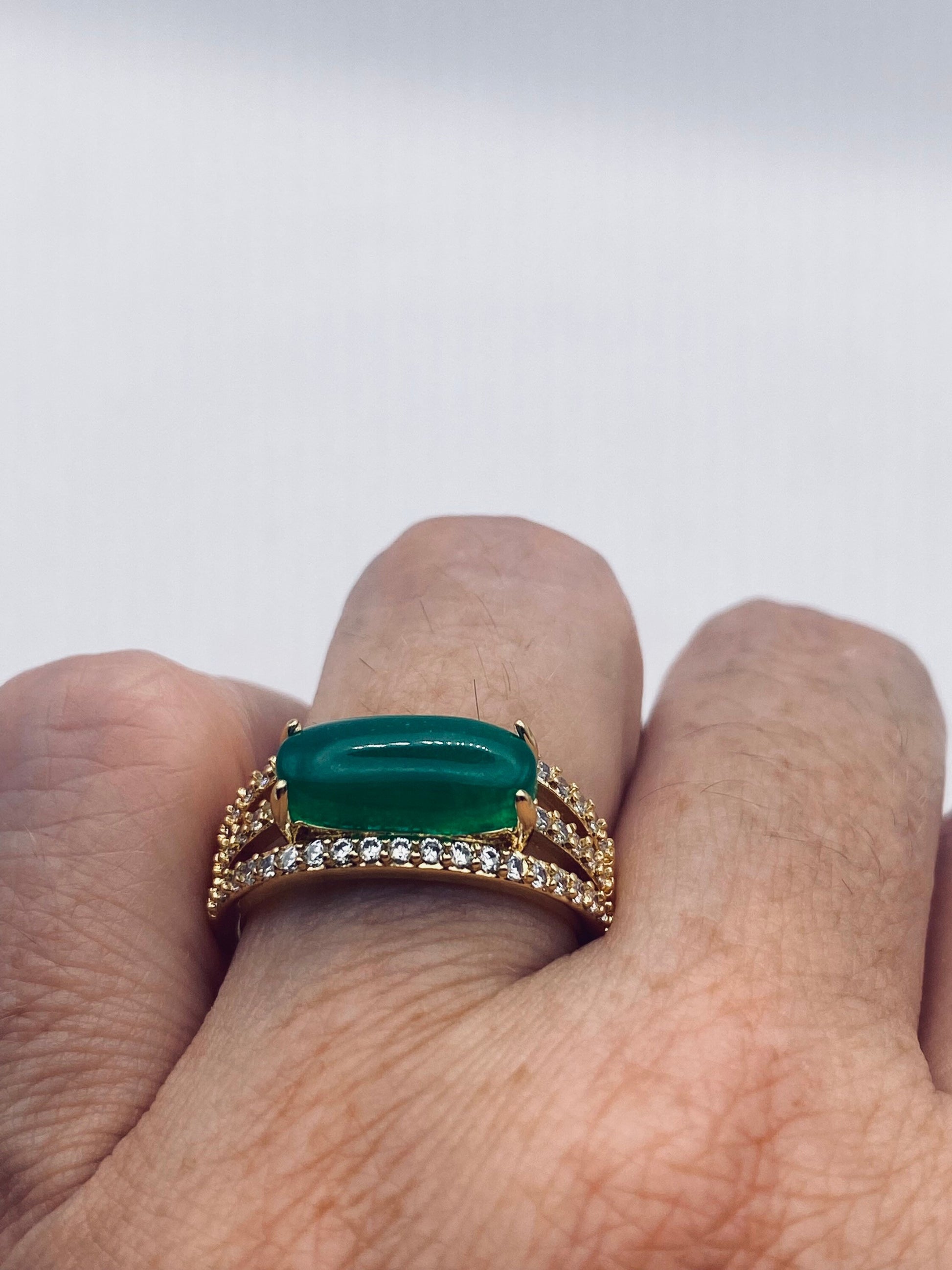 Vintage Lucky Green Nephrite Jade Ring