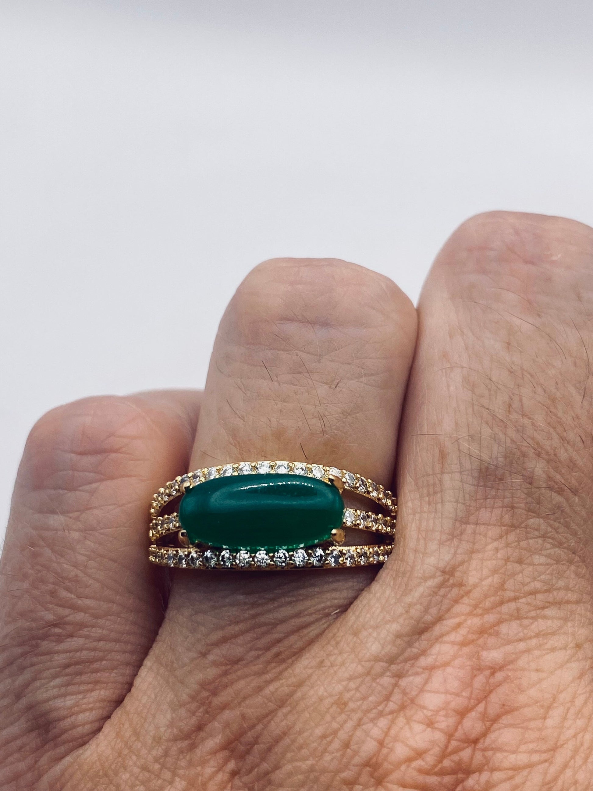 Vintage Lucky Green Nephrite Jade Ring