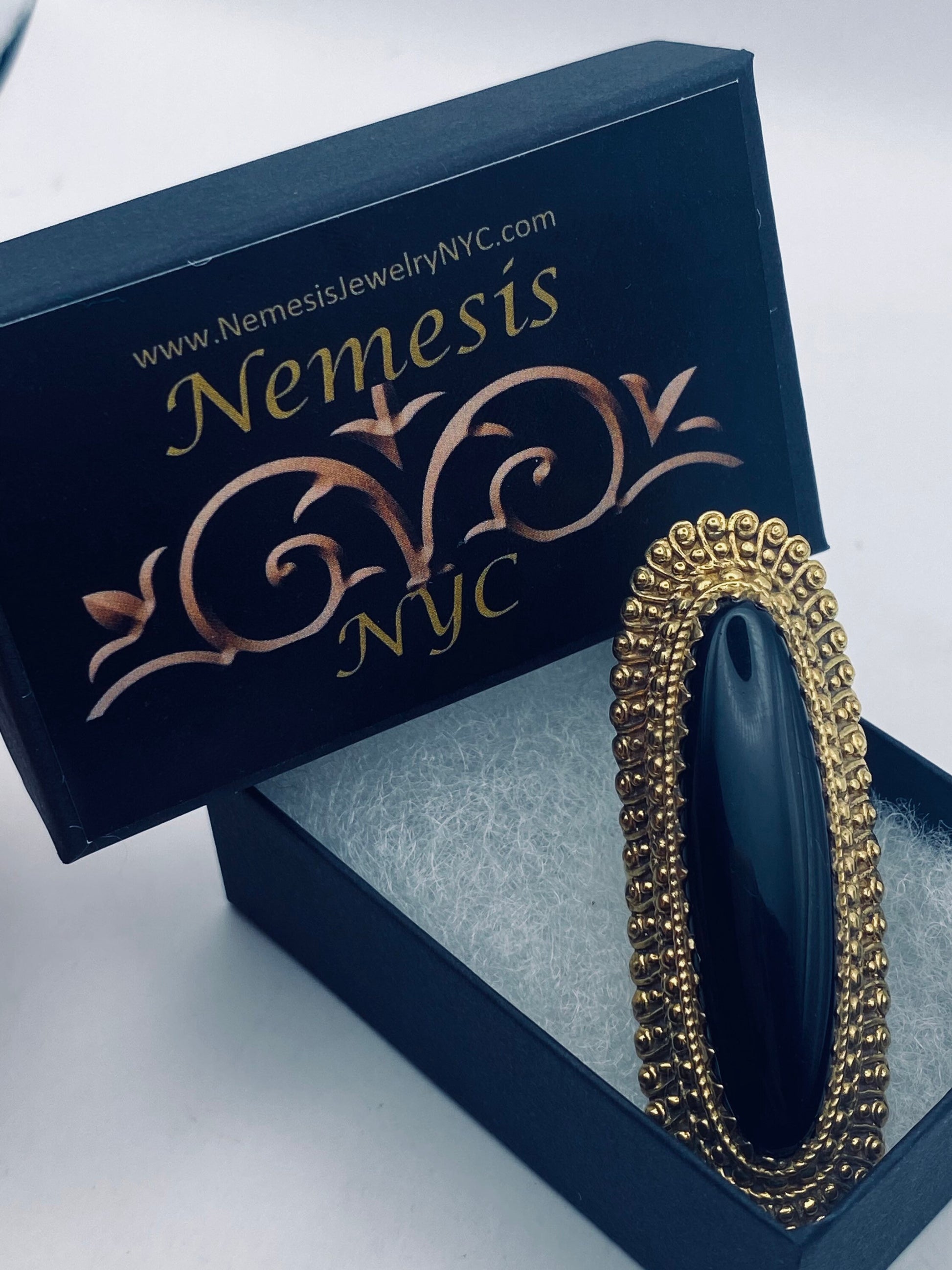 Vintage Black Onyx Gold Bronze Cocktail Ring