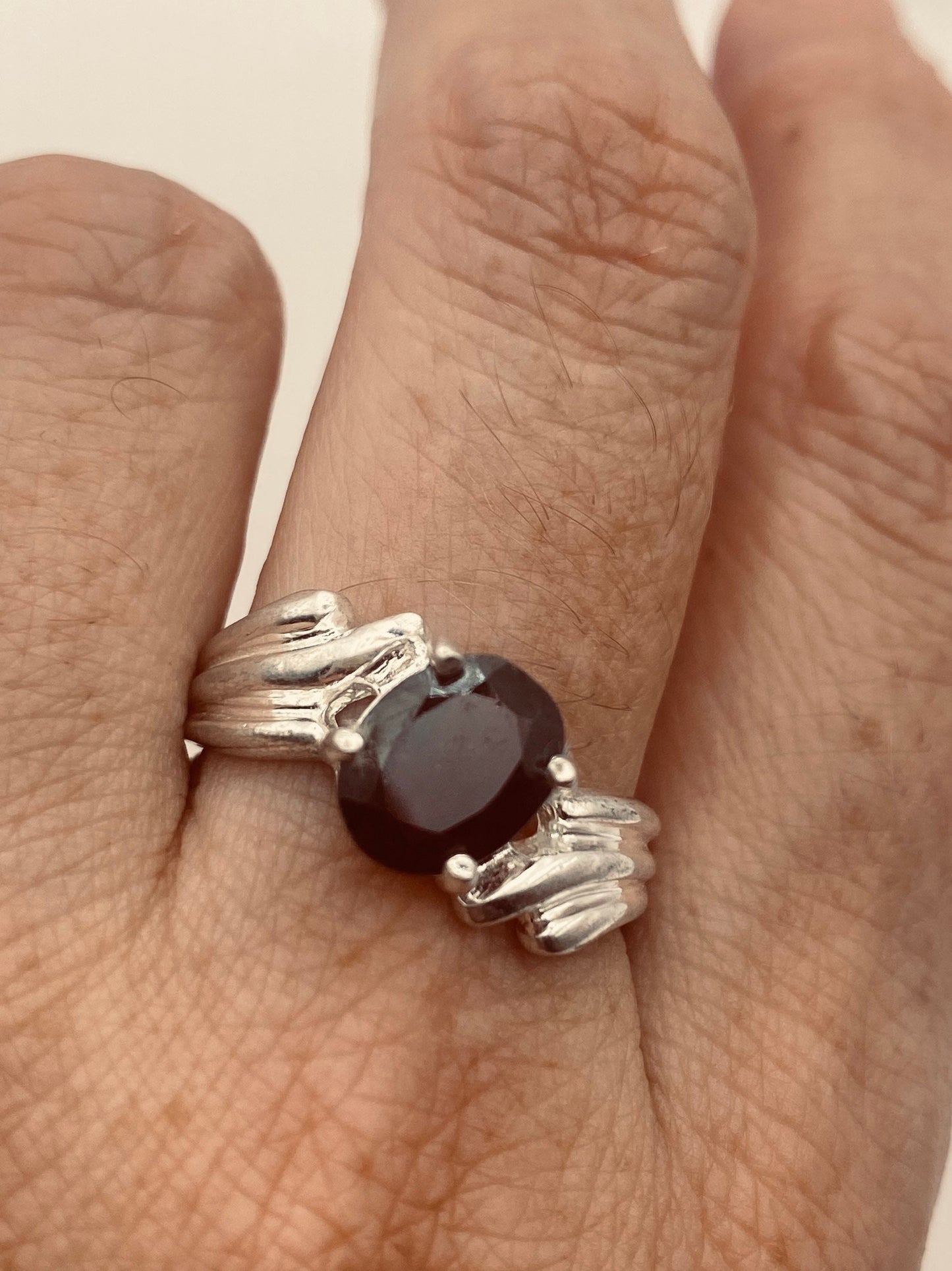 Vintage Red Bohemian Garnet Ring 925 Sterling Silver Size 8