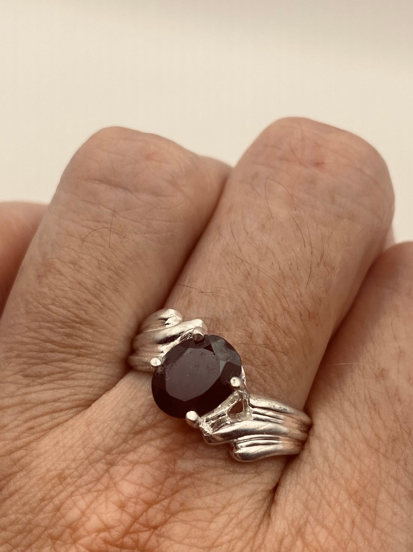 Vintage Red Bohemian Garnet Ring 925 Sterling Silver Size 8