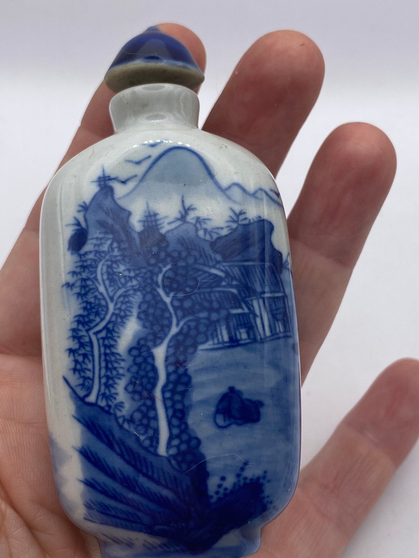 Vintage Dragon Bottle Snuff Perfume Flask Hand Painted Porcelain