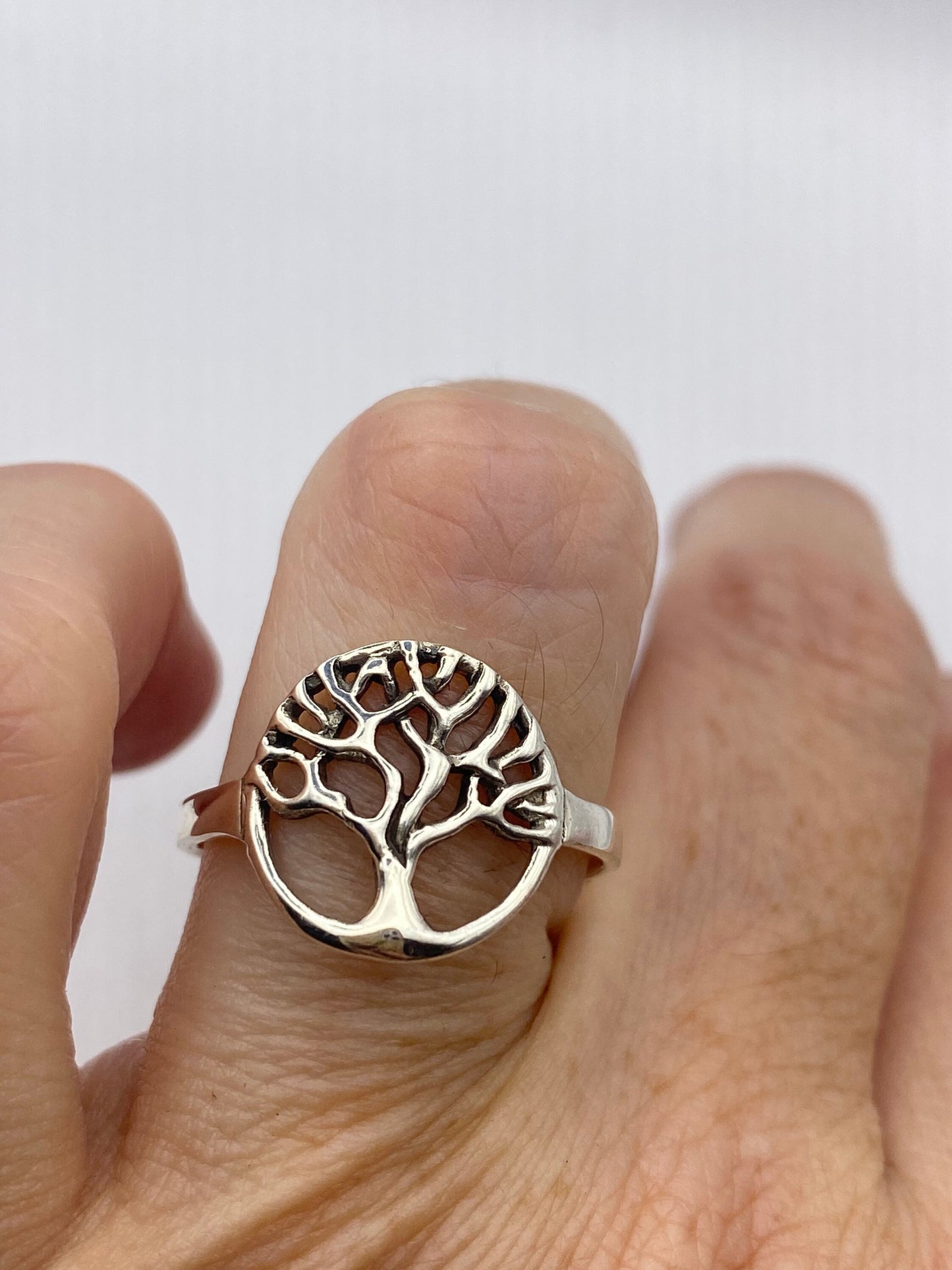 Vintage 925 Sterling Silver Tree of Life Ring