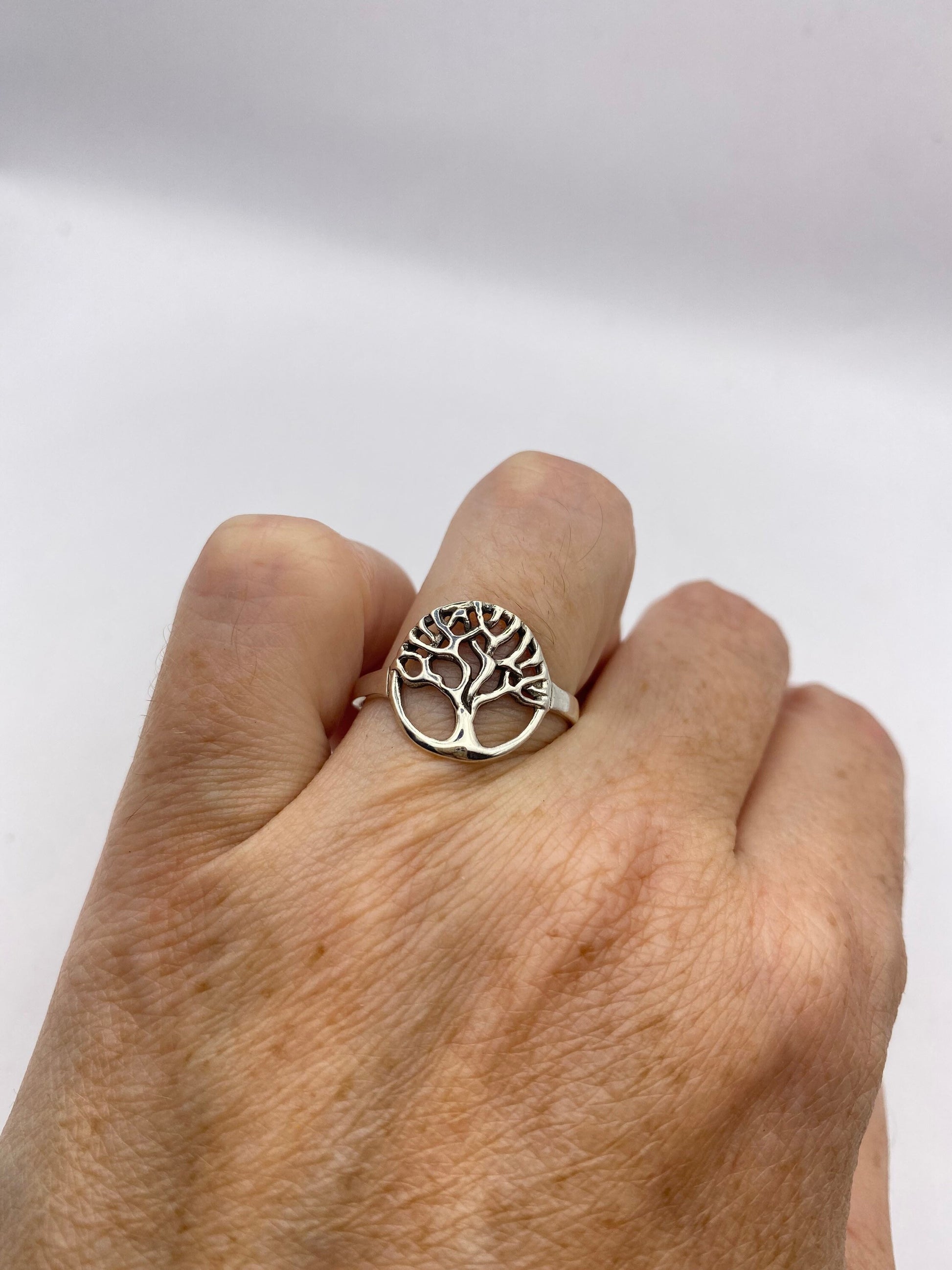 Vintage 925 Sterling Silver Tree of Life Ring