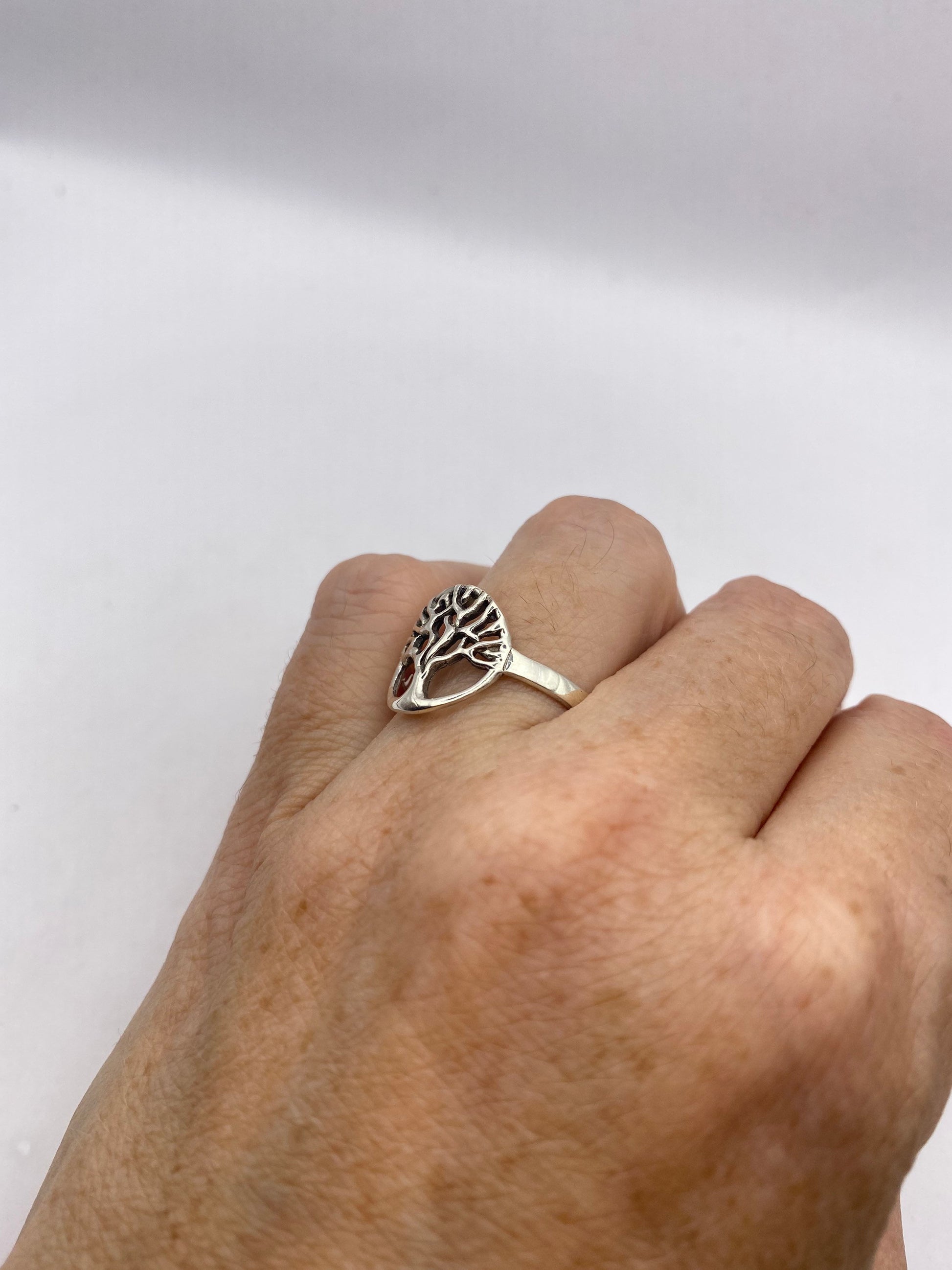 Vintage 925 Sterling Silver Tree of Life Ring