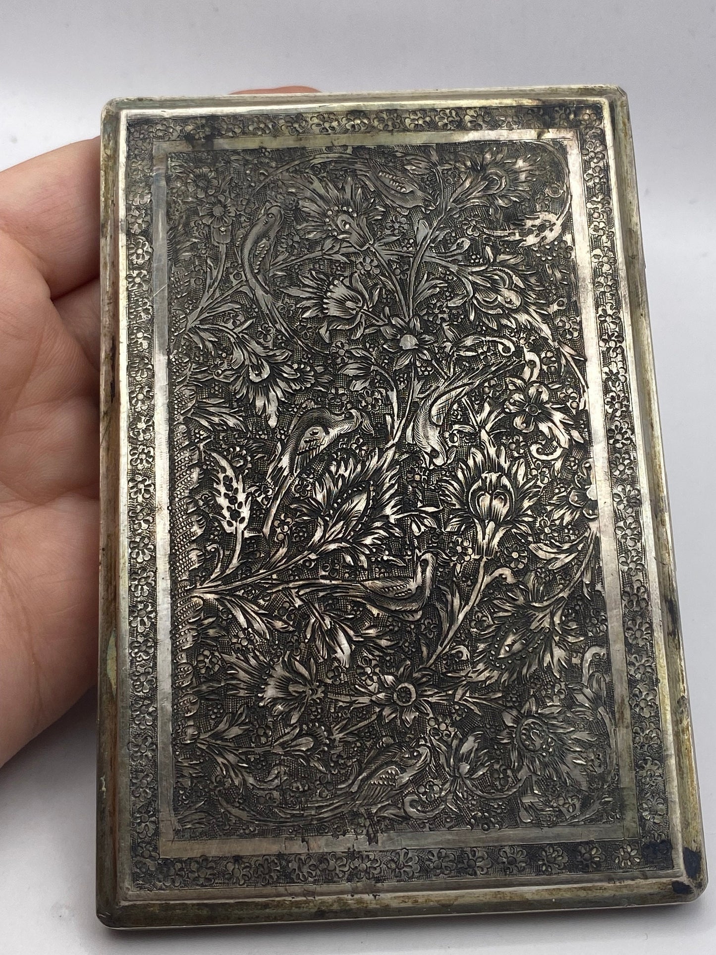 Vintage sterling silver 925 antique cigarette box
