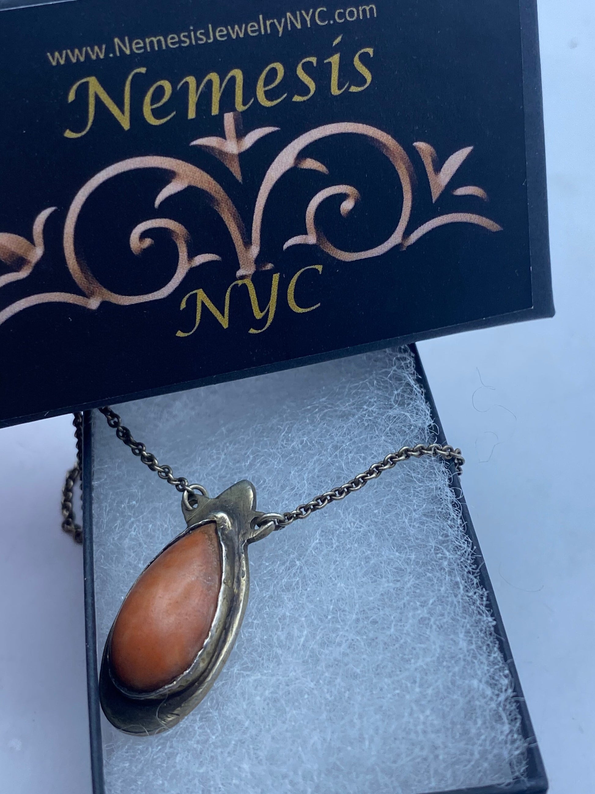 Vintage Orange Coral Golden 925 Sterling Silver Pendant Choker Necklace