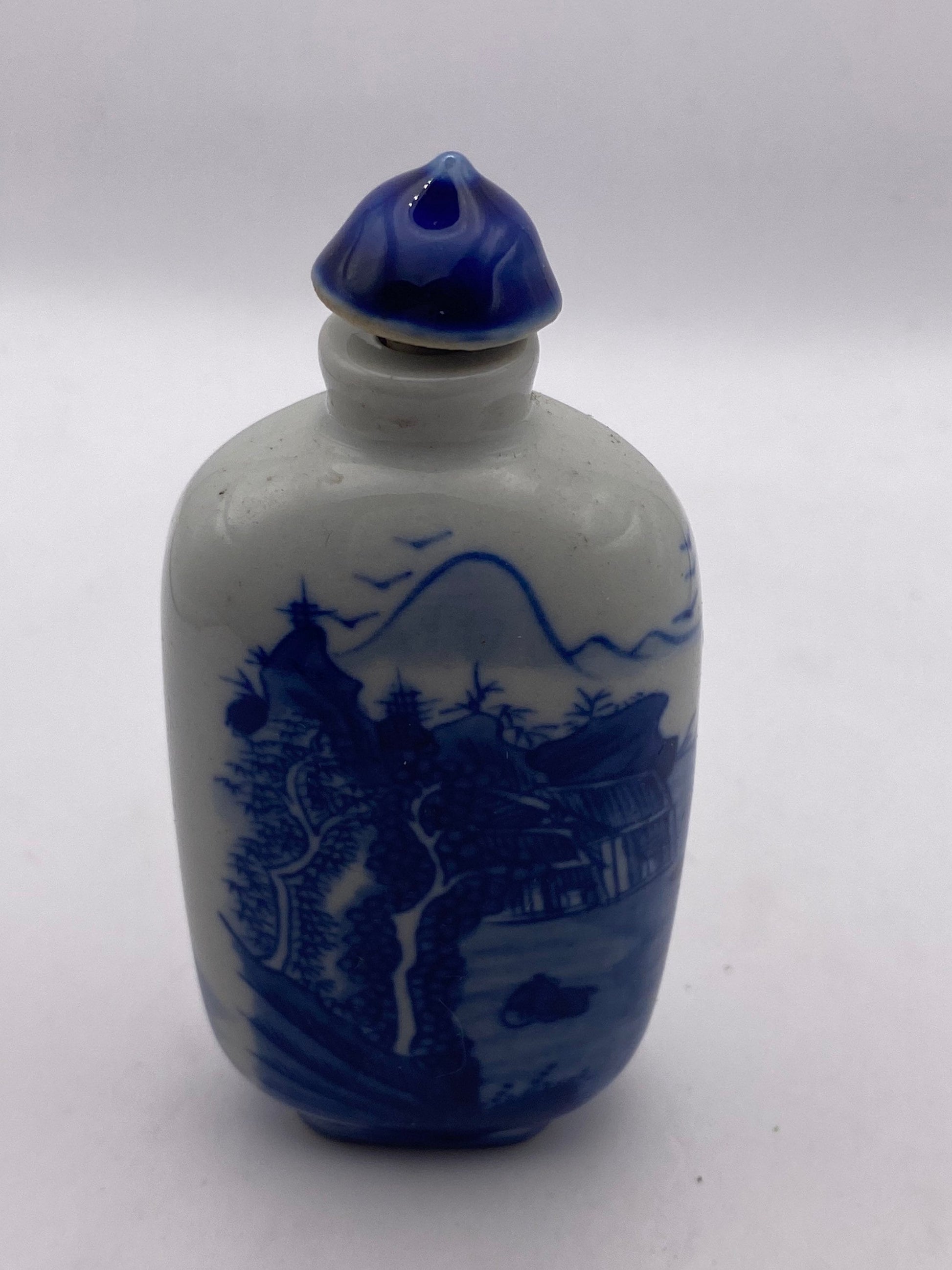 Vintage Dragon Bottle Snuff Perfume Flask Hand Painted Porcelain