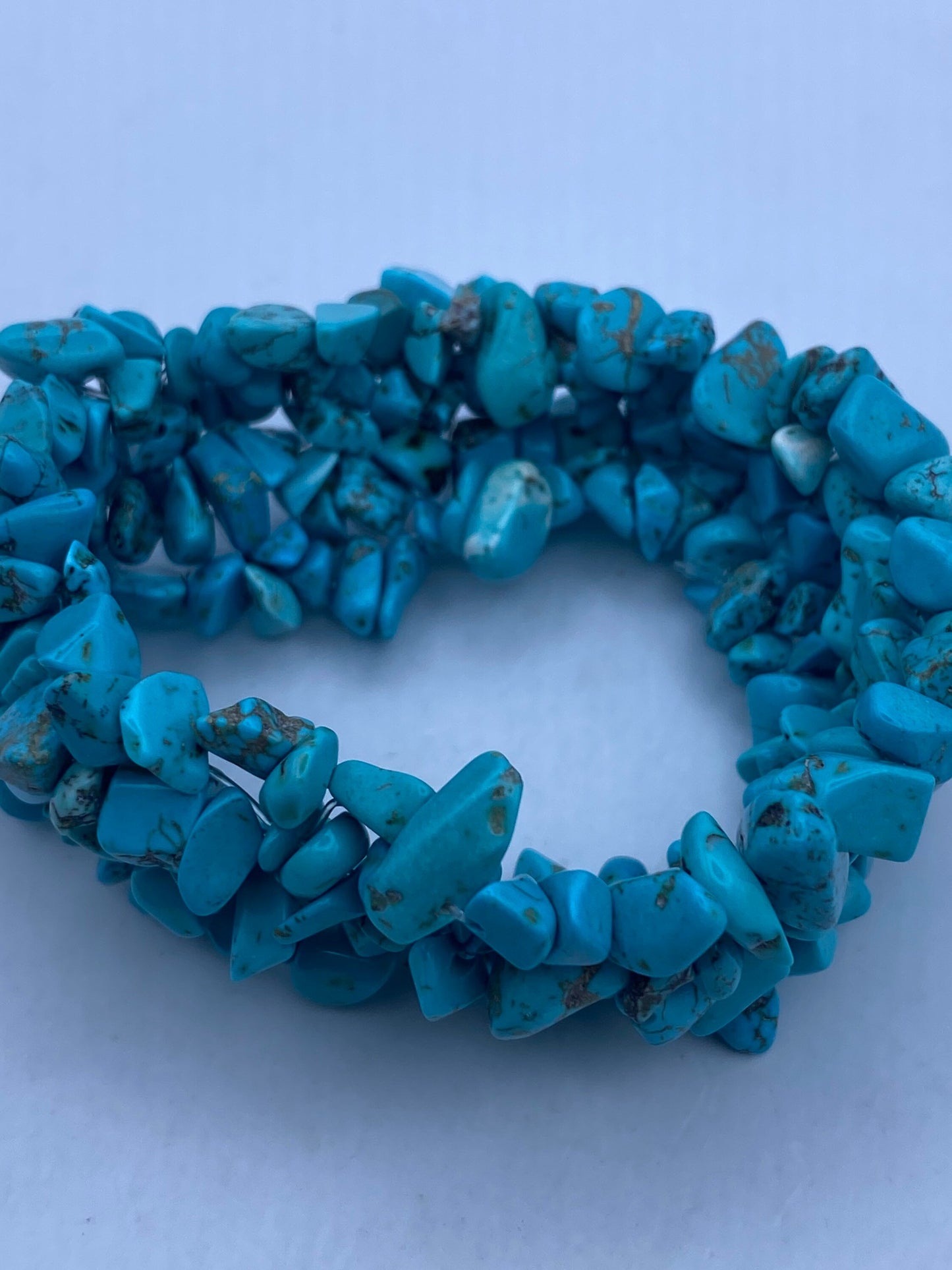 Vintage Turquoise Chip Macrame Stretch Lucky Bracelet