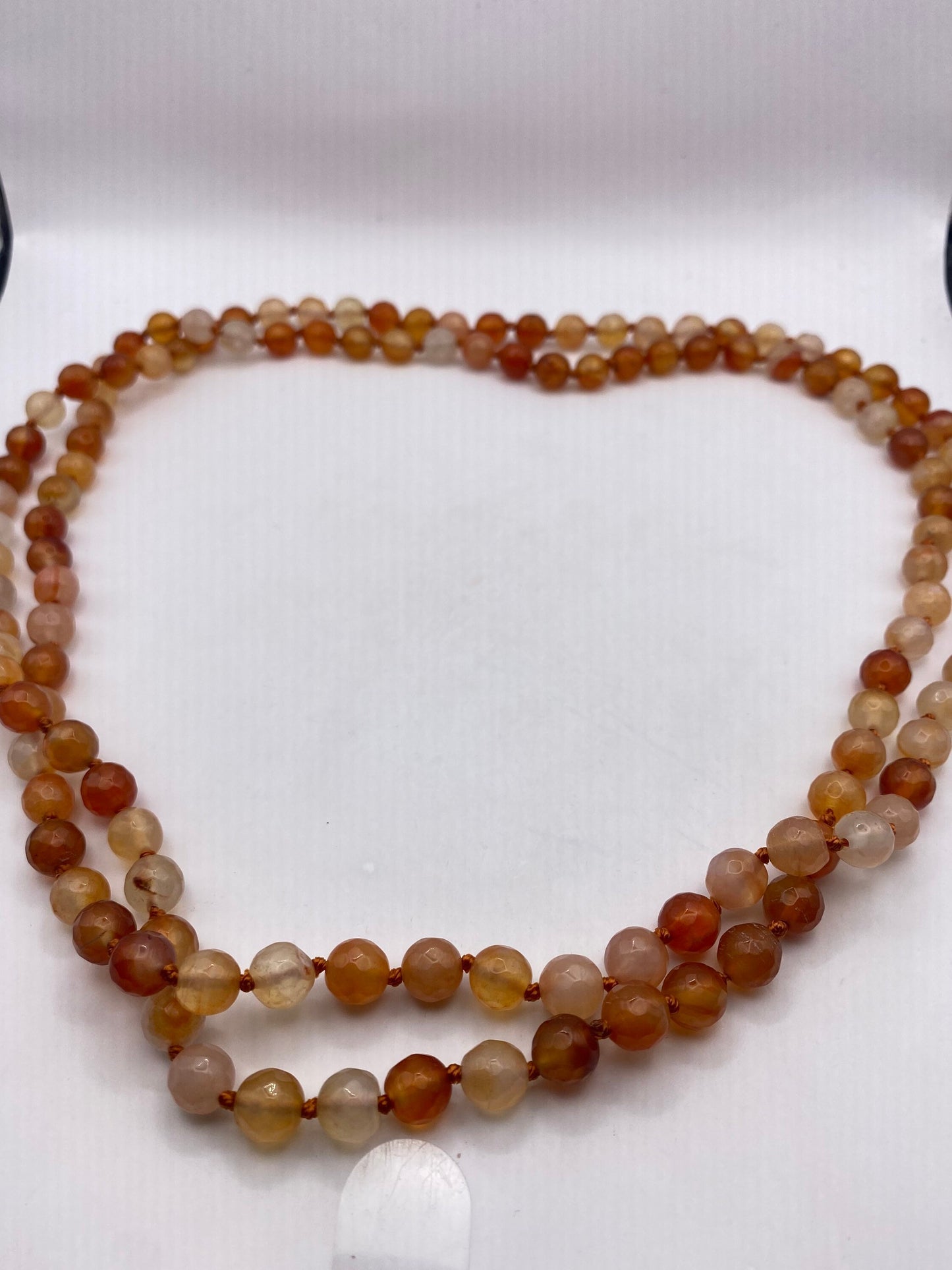 Hand Knotted Vintage Facetted Carnelian beaded Necklace