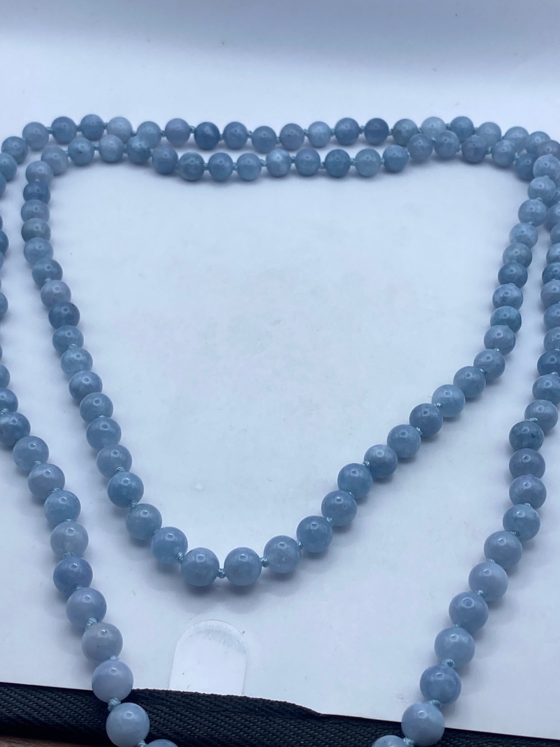 Hand Knotted Vintage Blue Amazonite beaded Necklace