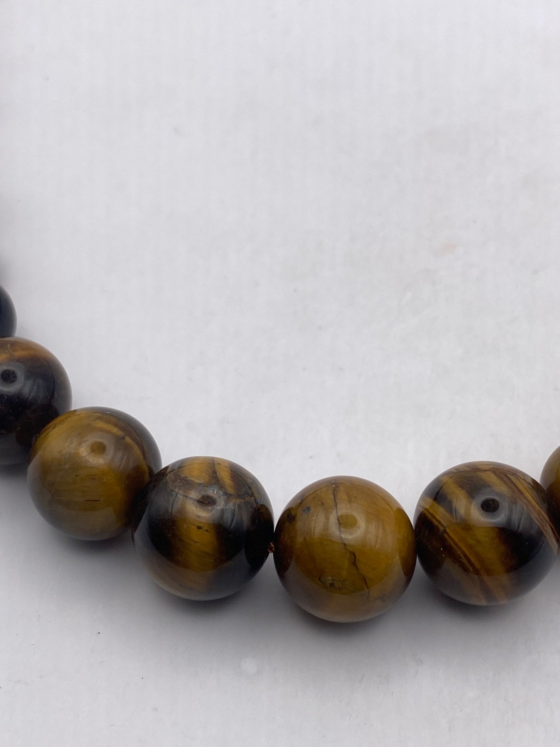 Hand Knotted Vintage Tigers Eye beaded Necklace