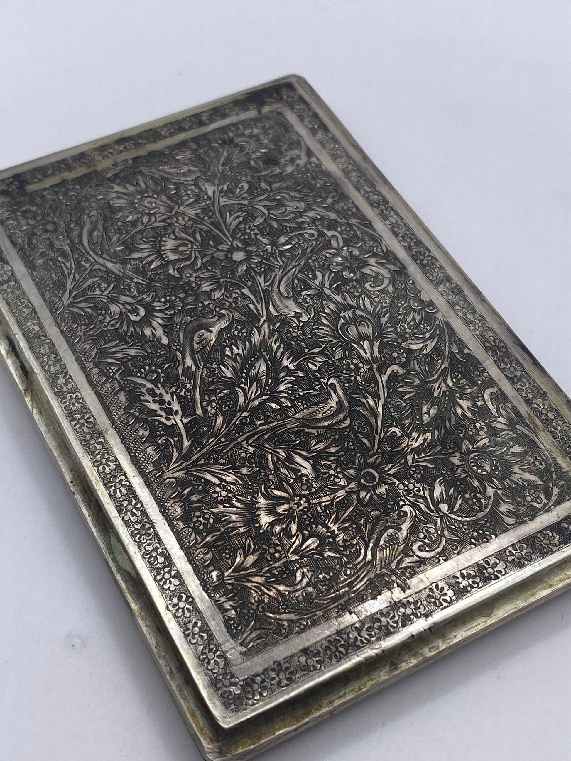 Vintage sterling silver 925 antique cigarette box