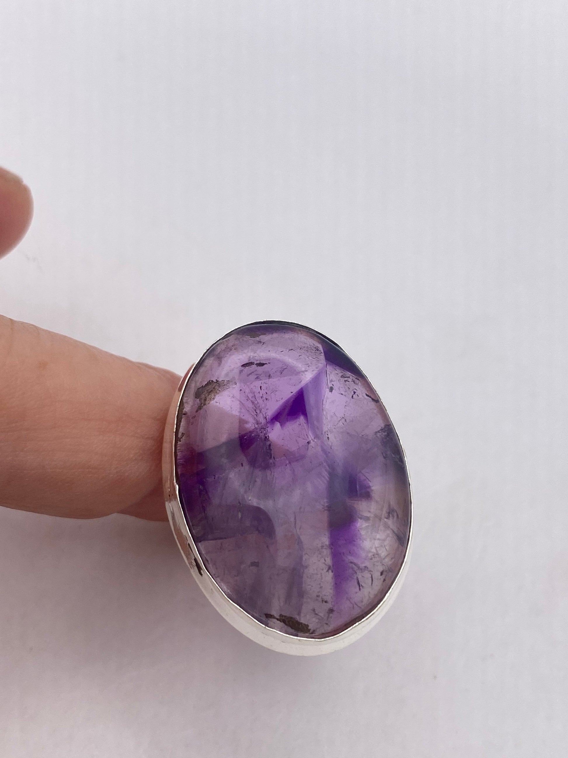 Vintage Boho Purple Amethyst Cocktail Ring Size 9