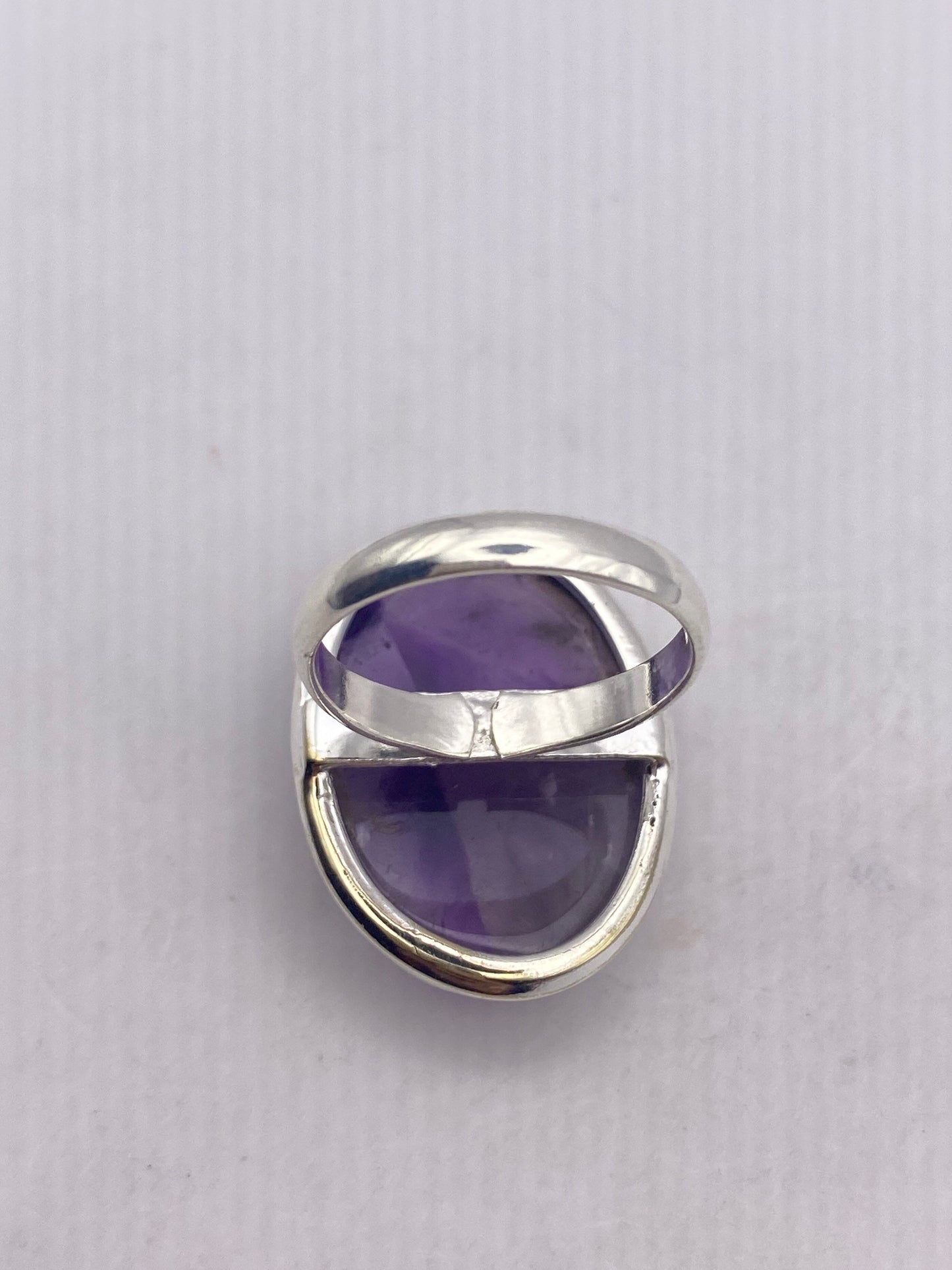 Vintage Boho Purple Amethyst Cocktail Ring Size 9