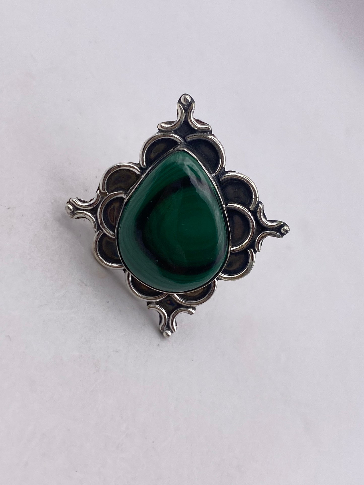 Vintage malachite Ring Size 7.75