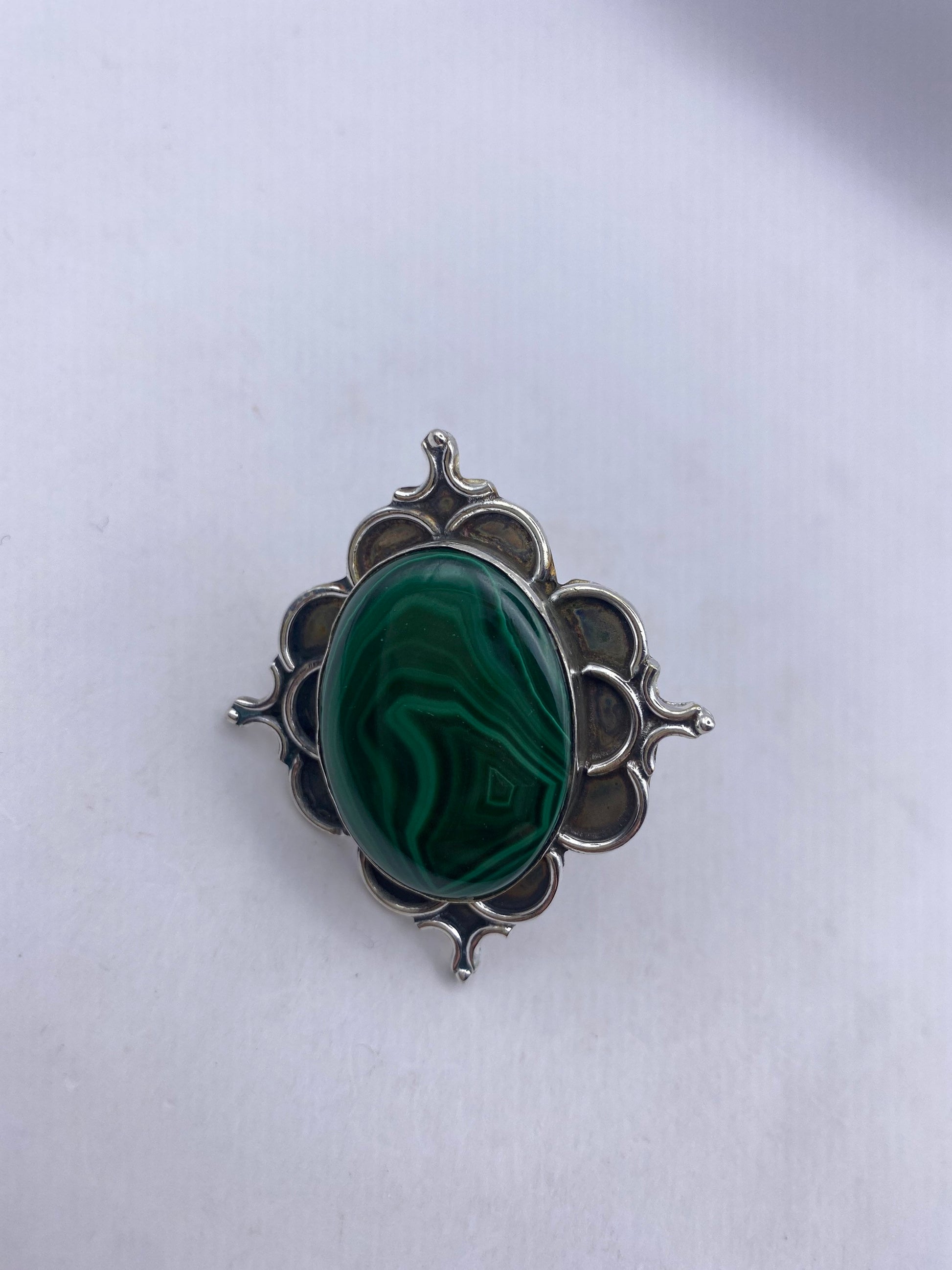 Vintage malachite Ring Size 7.5