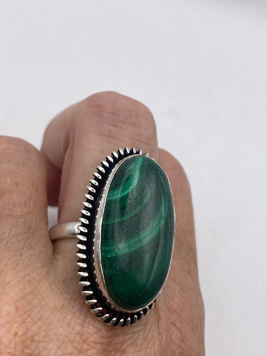 Vintage malachite Ring Size 7.75