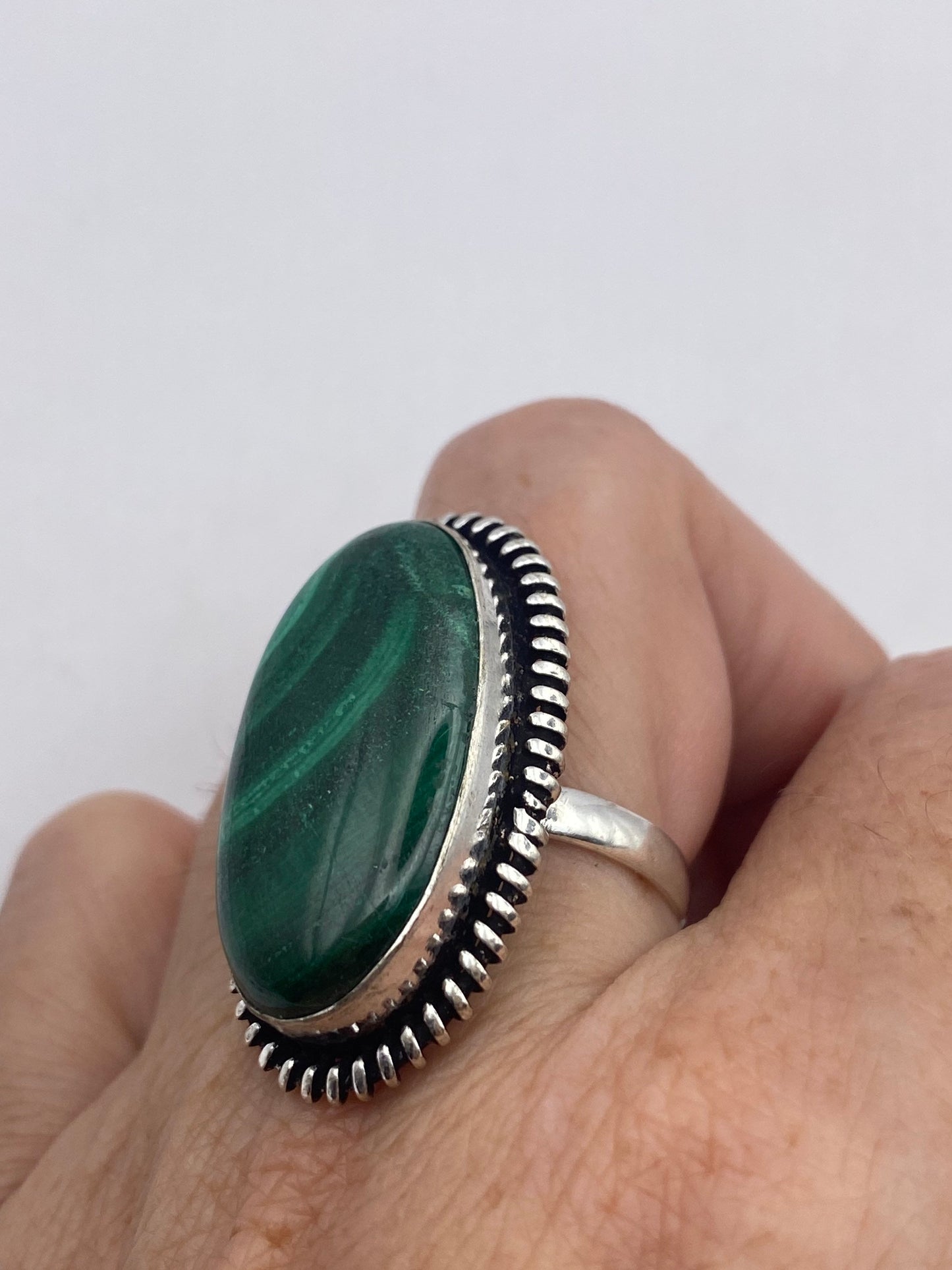 Vintage malachite Ring Size 7.75