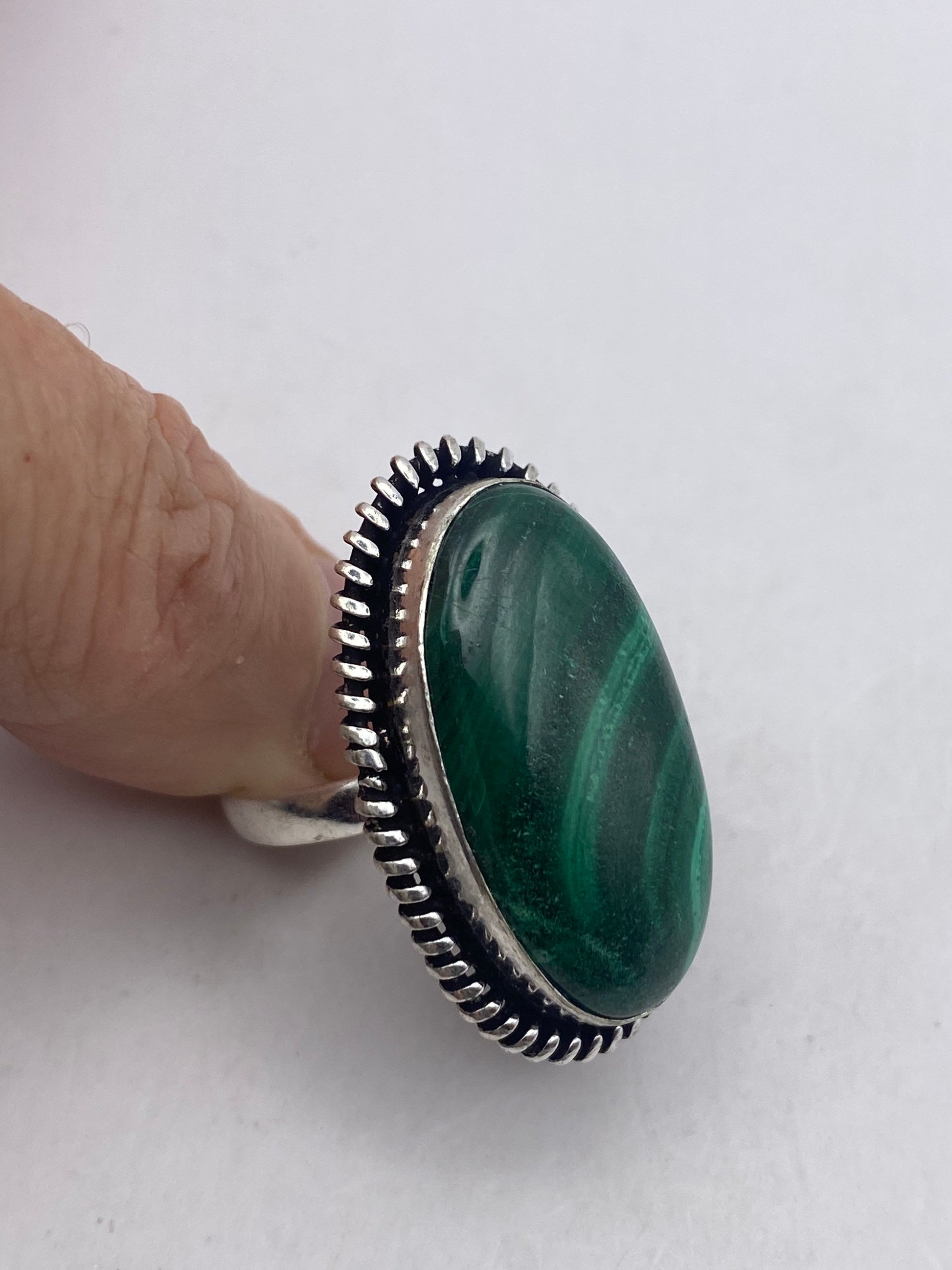 Vintage malachite Ring Size 7.75