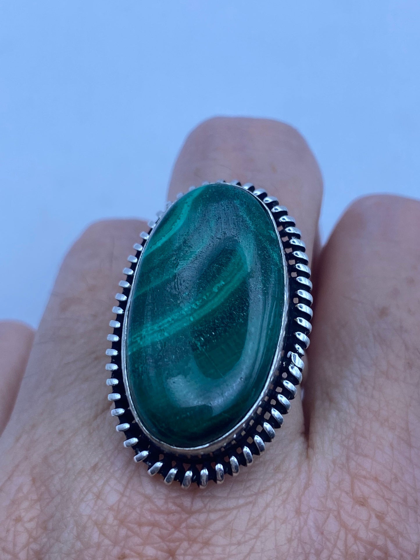 Vintage malachite Ring Size 7.75