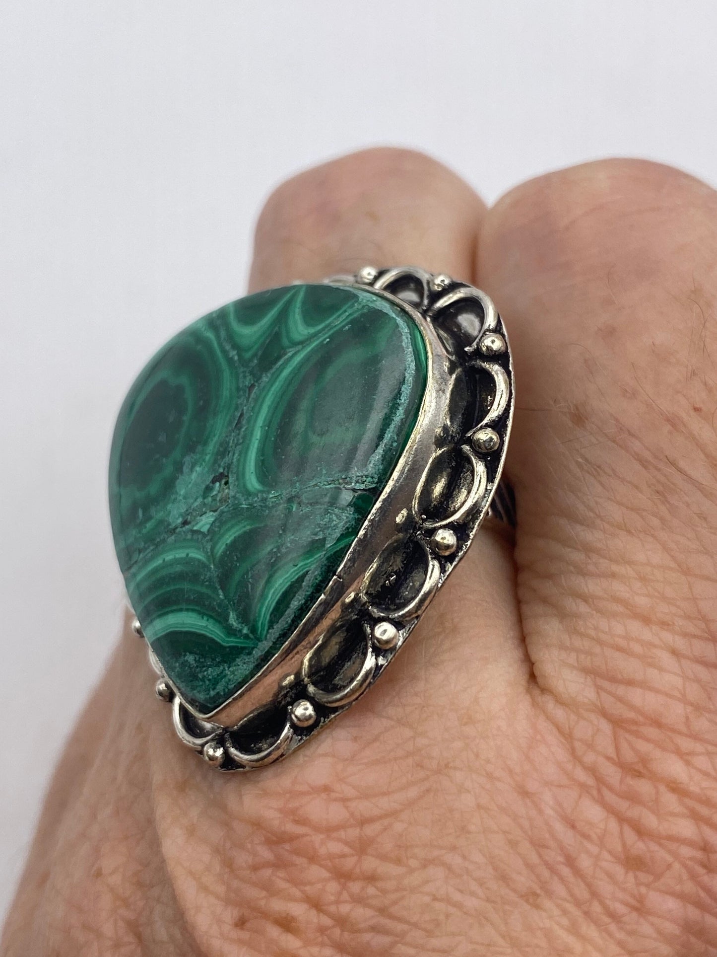 Vintage malachite Ring Size 7