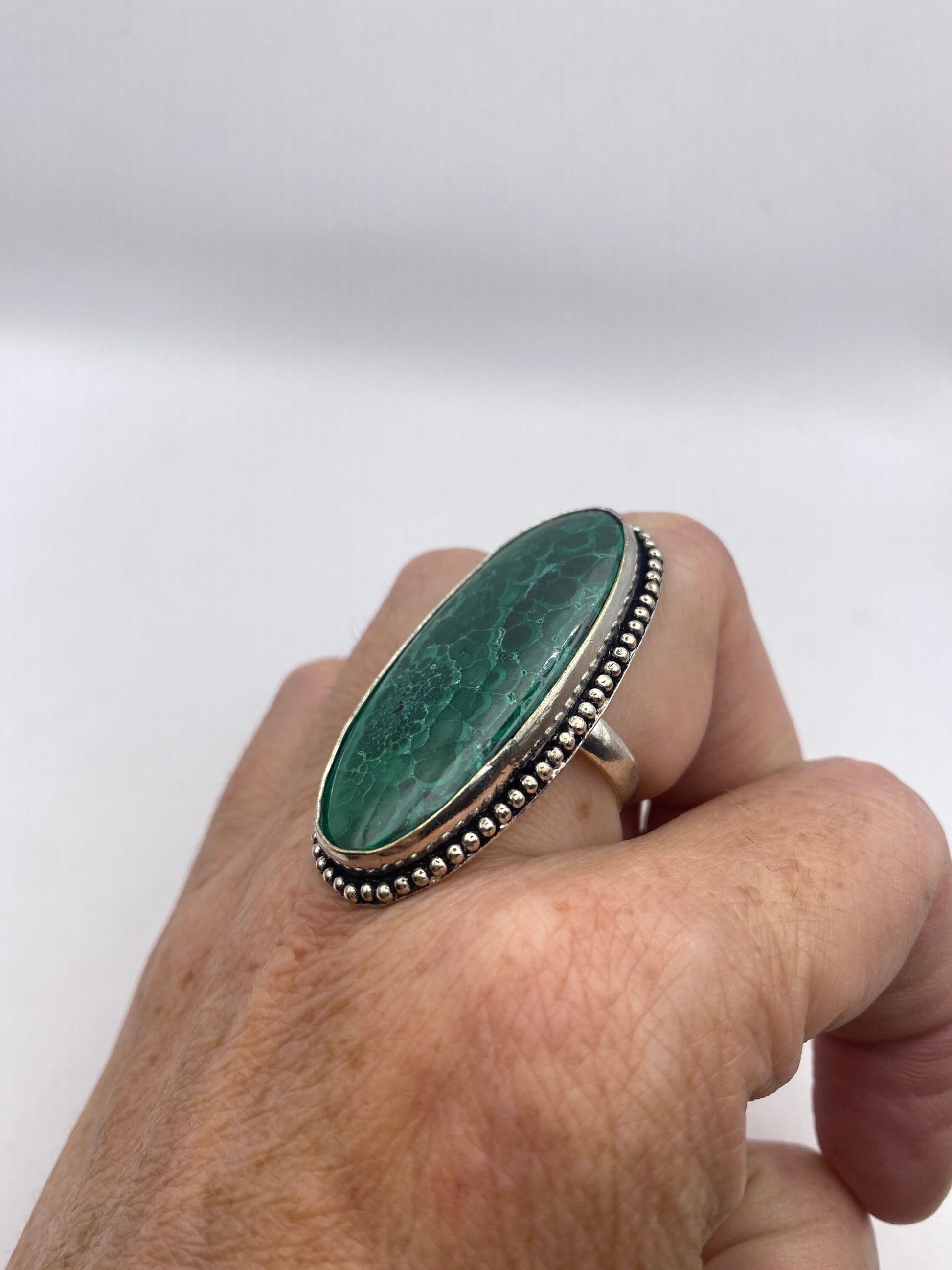 Vintage malachite Ring Size 6.5