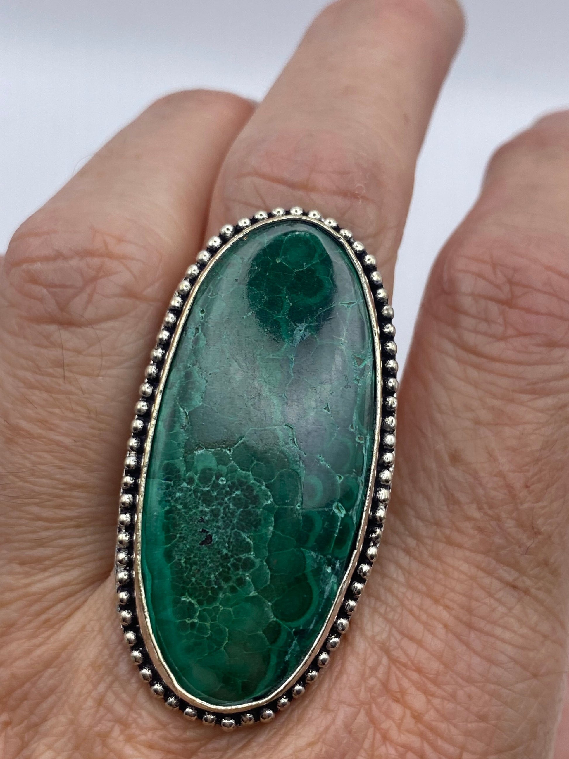 Vintage malachite Ring Size 6.5