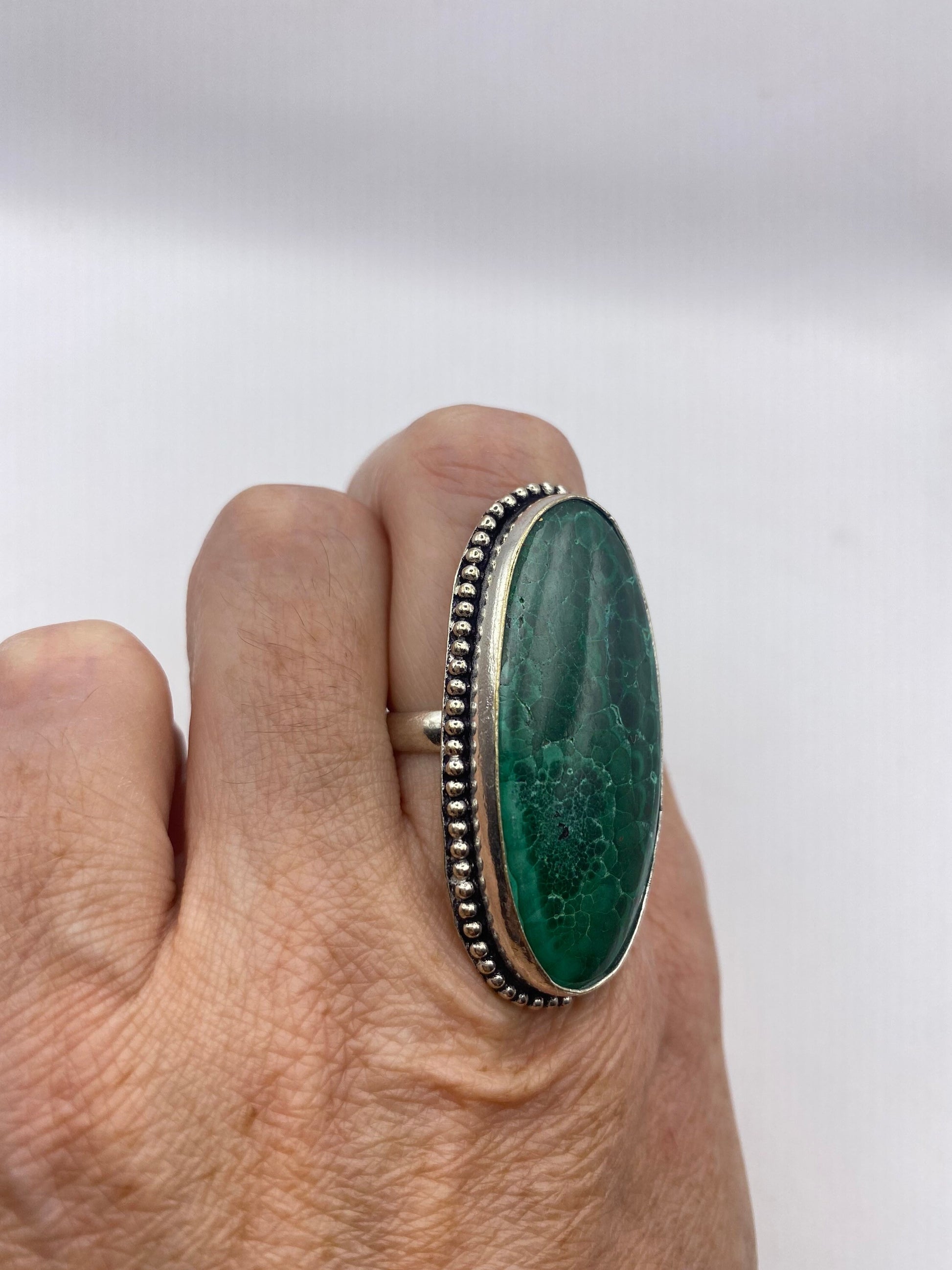 Vintage malachite Ring Size 6.5