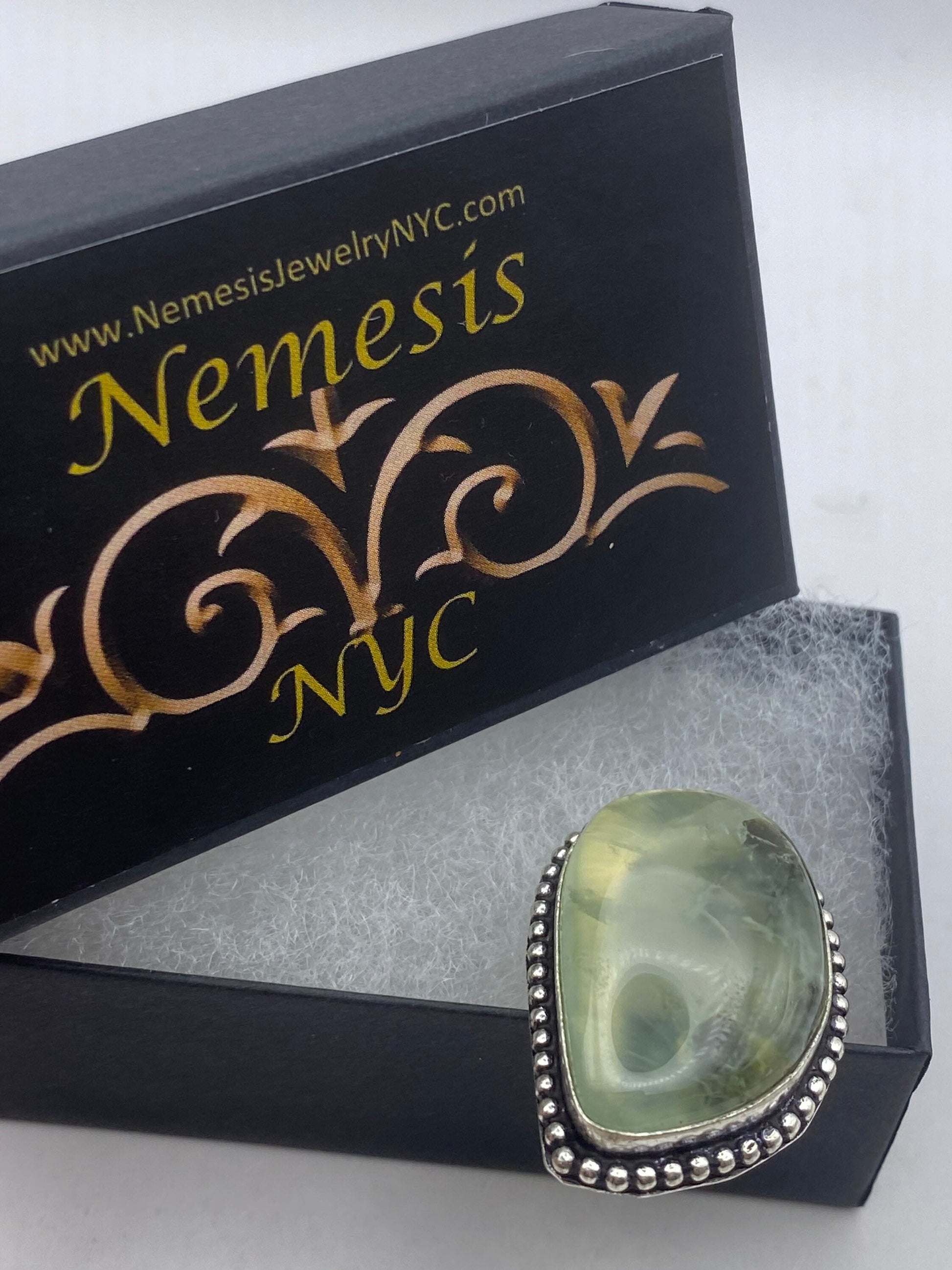 Vintage Green Moss Agate Cocktail Ring