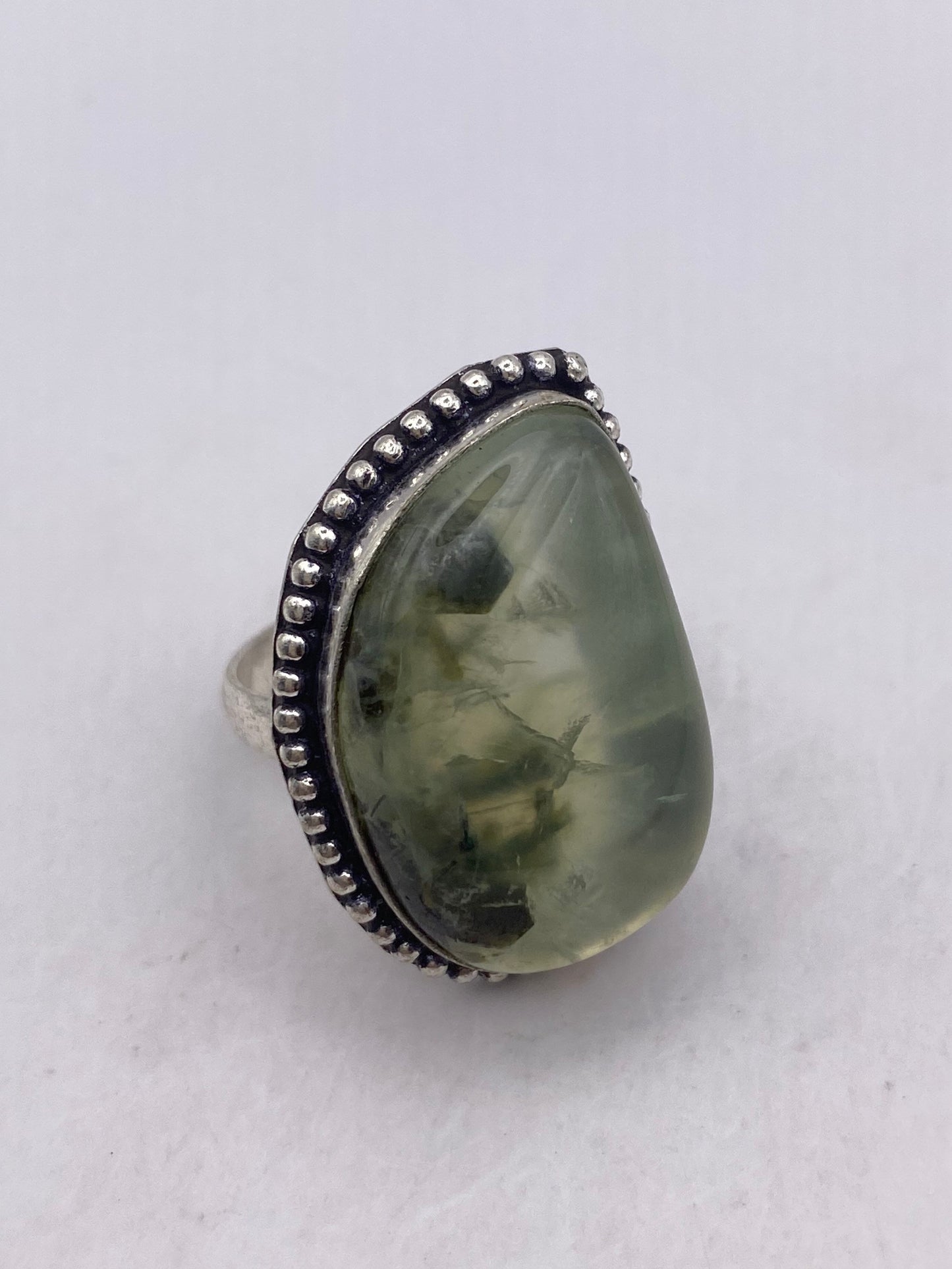 Vintage Green Moss Agate Cocktail Ring