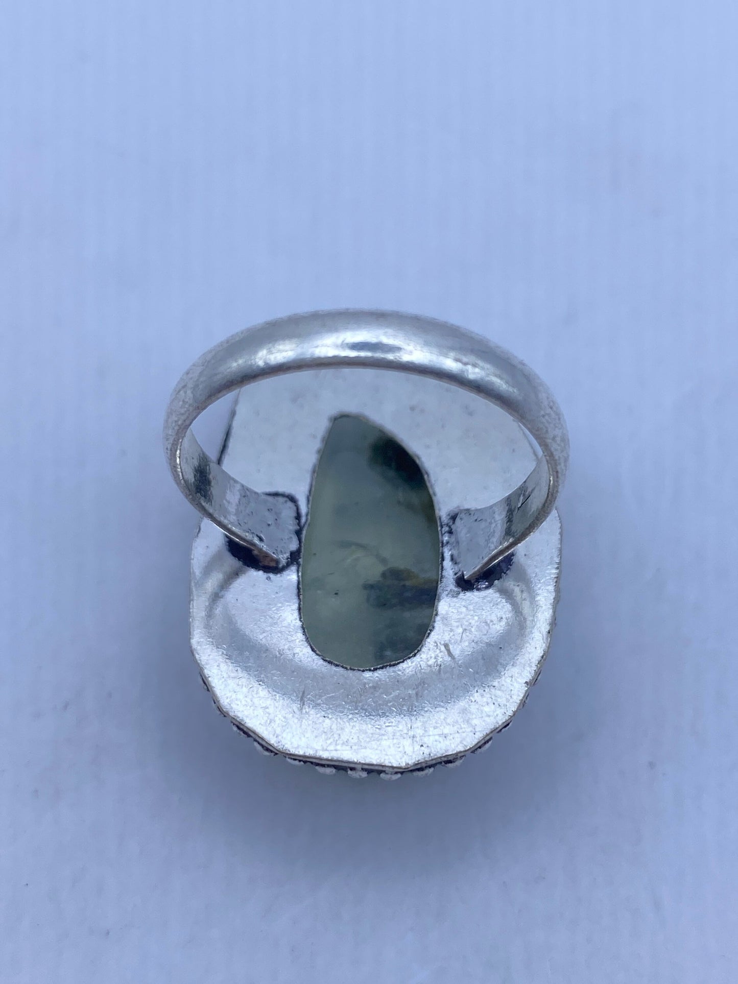 Vintage Green Moss Agate Cocktail Ring