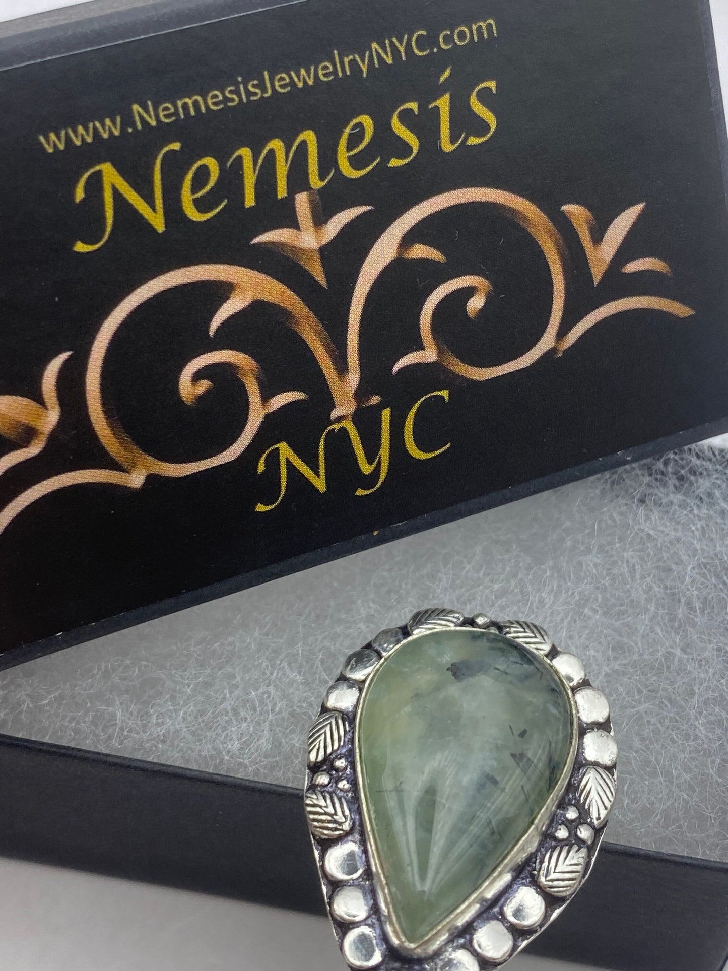 Vintage Green Moss Agate Cocktail Ring