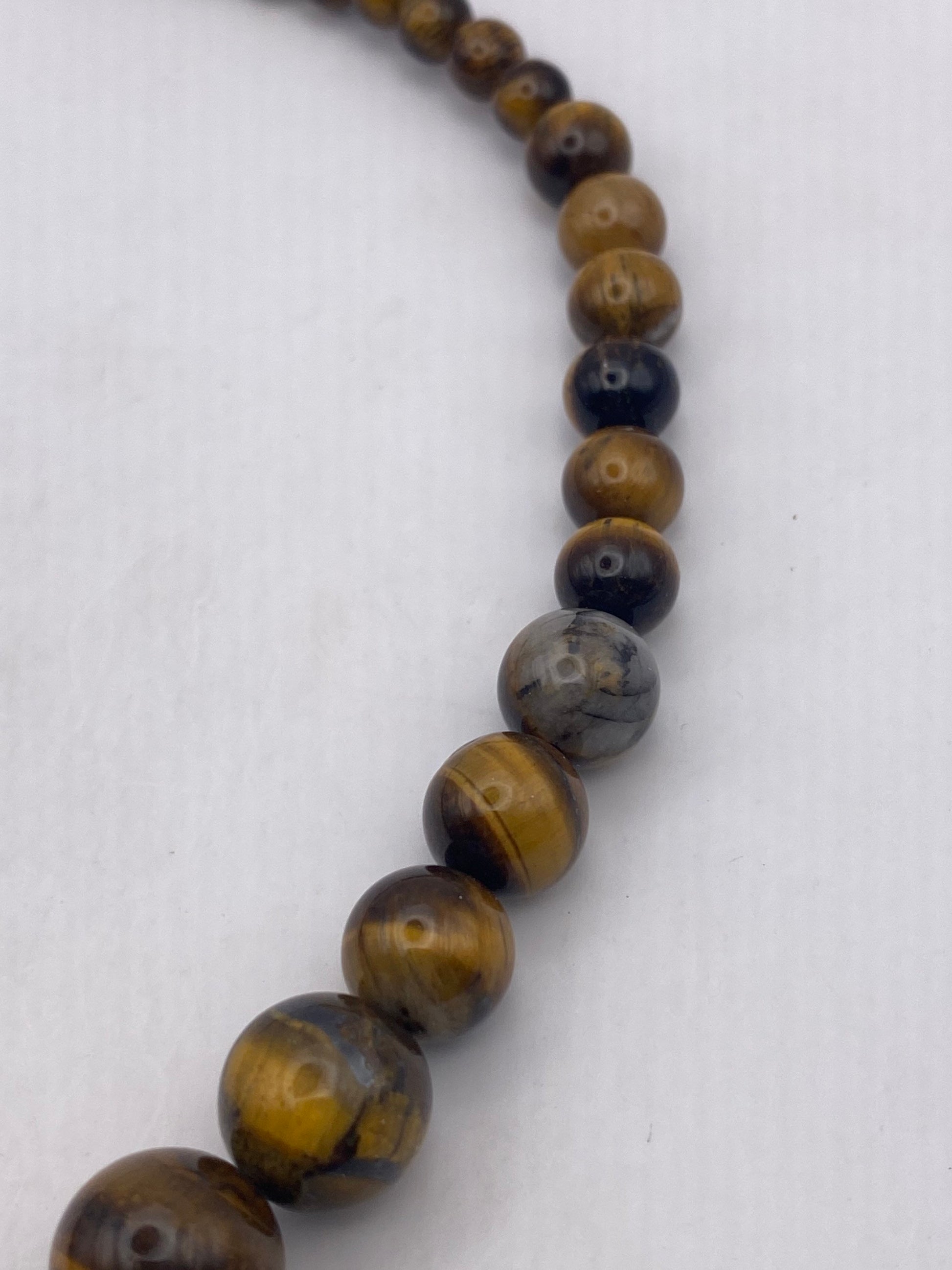Hand Knotted Vintage Tigers Eye beaded Necklace
