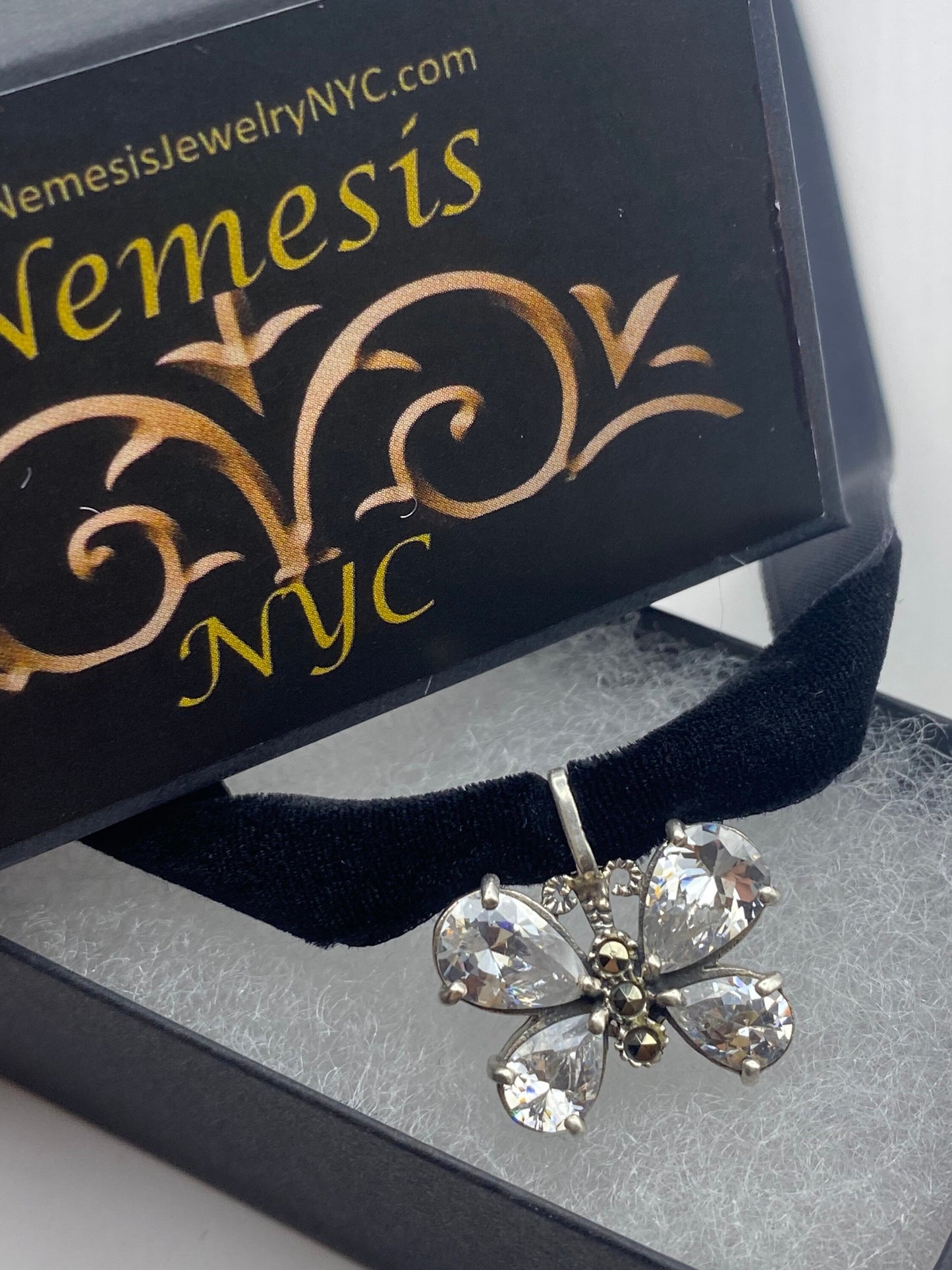 Vintage Crystal Marcasite 925 Sterling Silver Dragonfly Dangle Pendant Necklace