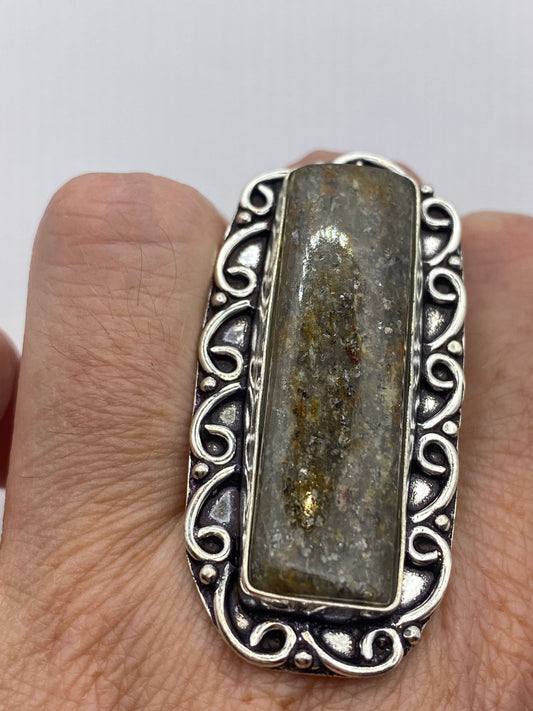 Vintage Rainbow Labradorite Statement Ring