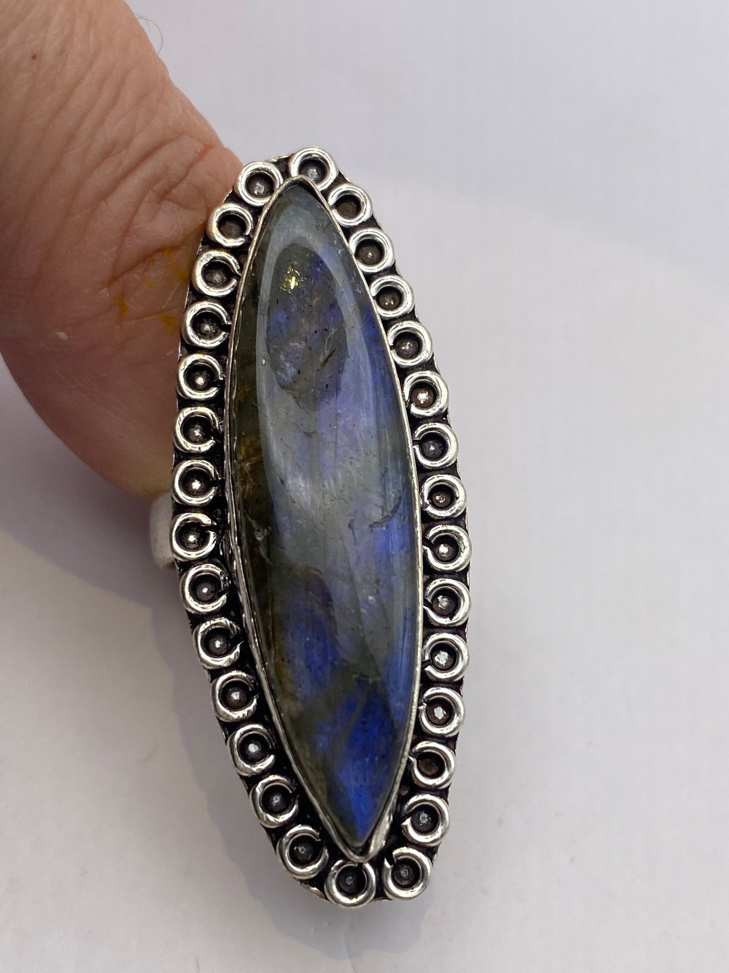 Vintage Rainbow Labradorite Statement Ring