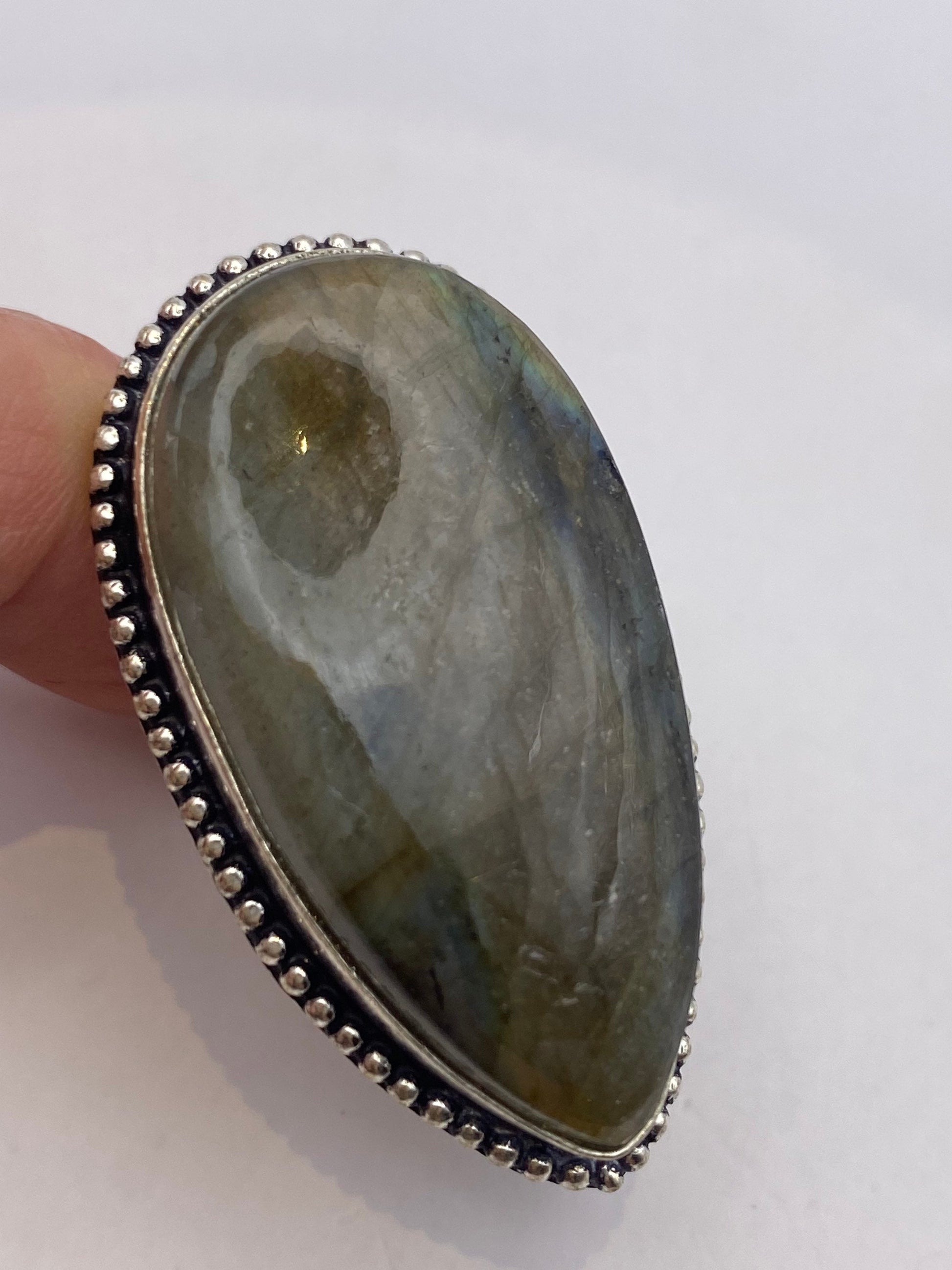 Vintage Rainbow Labradorite Statement Ring