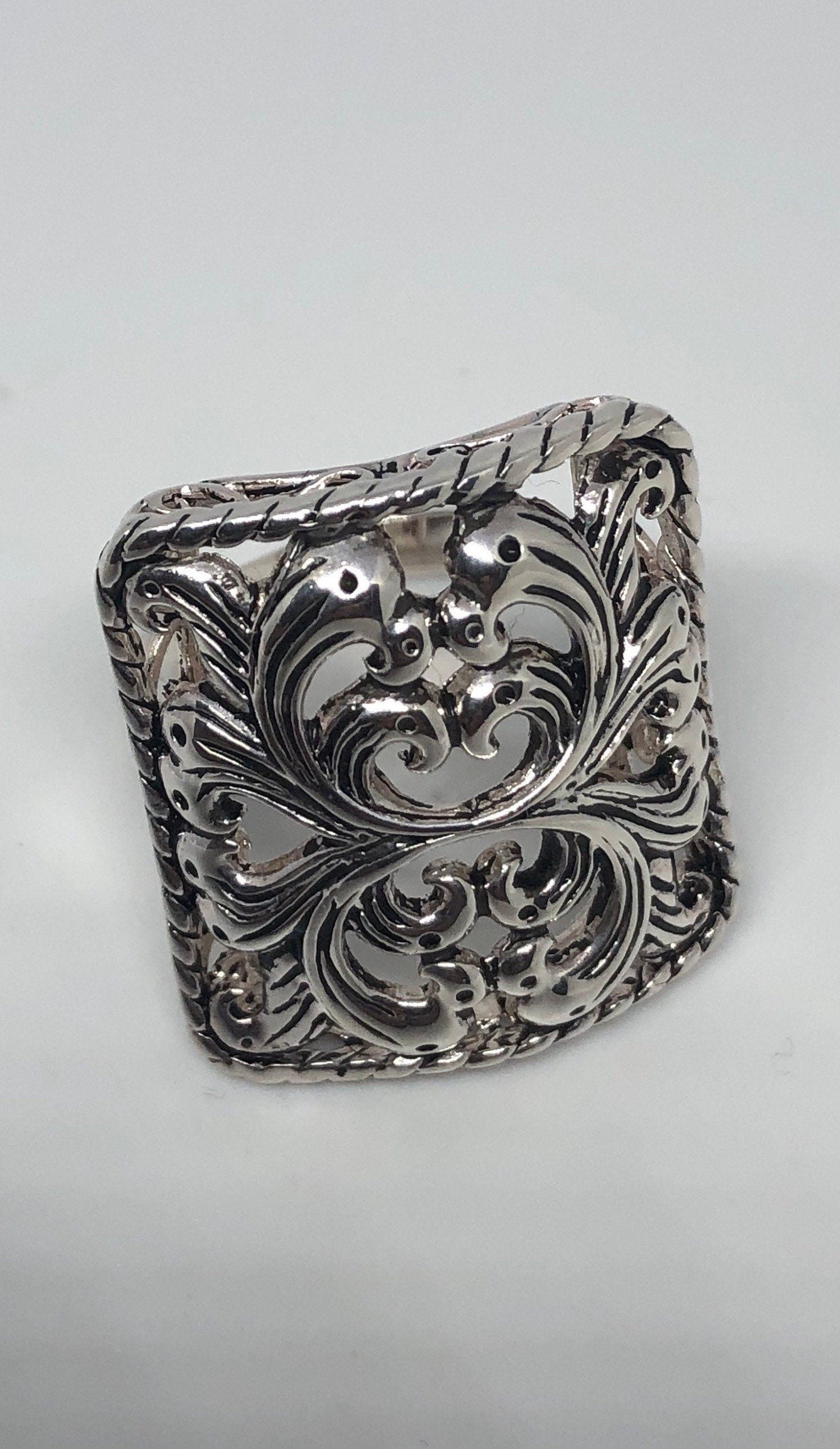 Vintage 925 Sterling Silver Flower Southwestern Ring