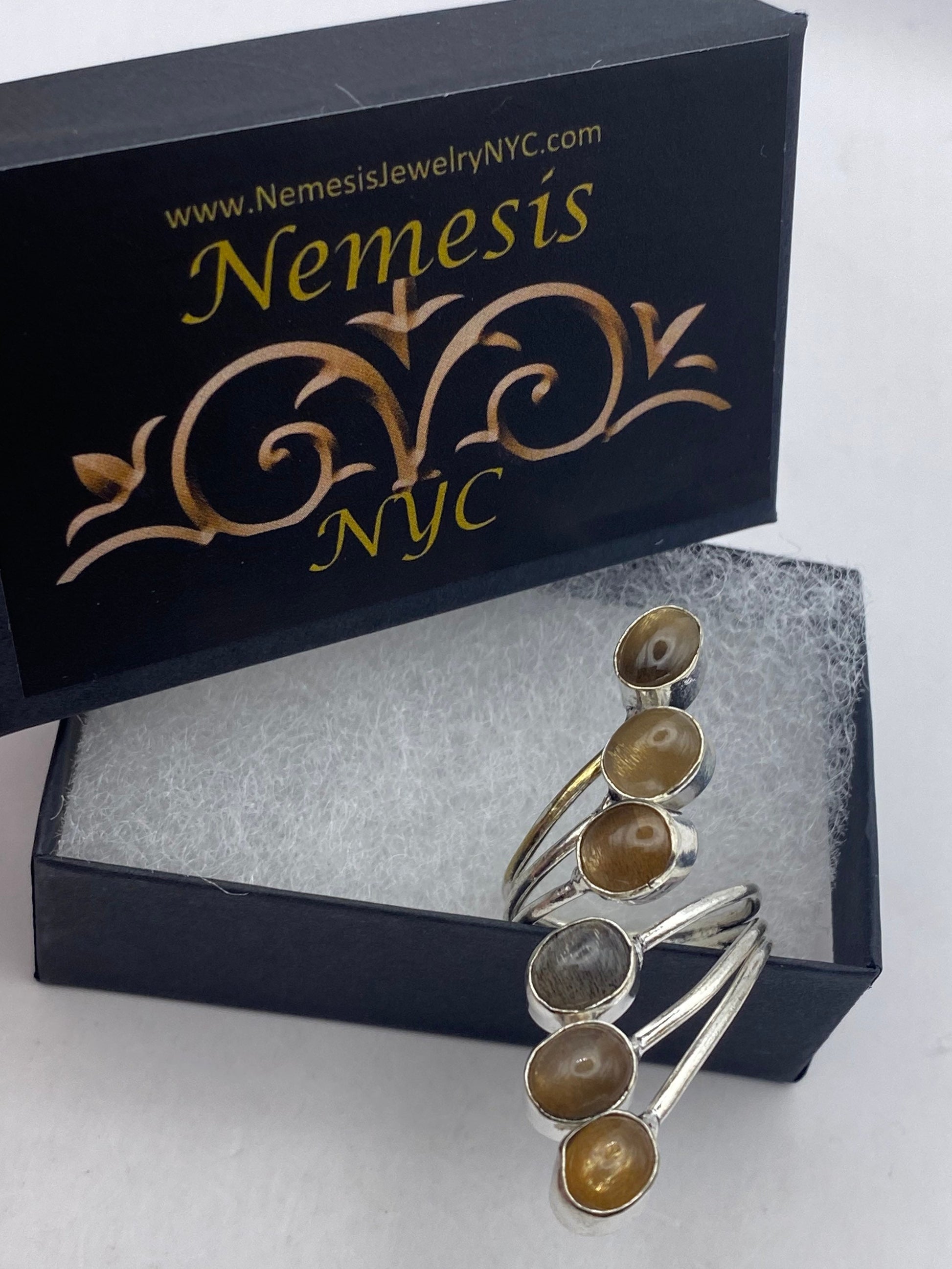 Vintage Genuine Bronze Moonstone Adjustable Ring