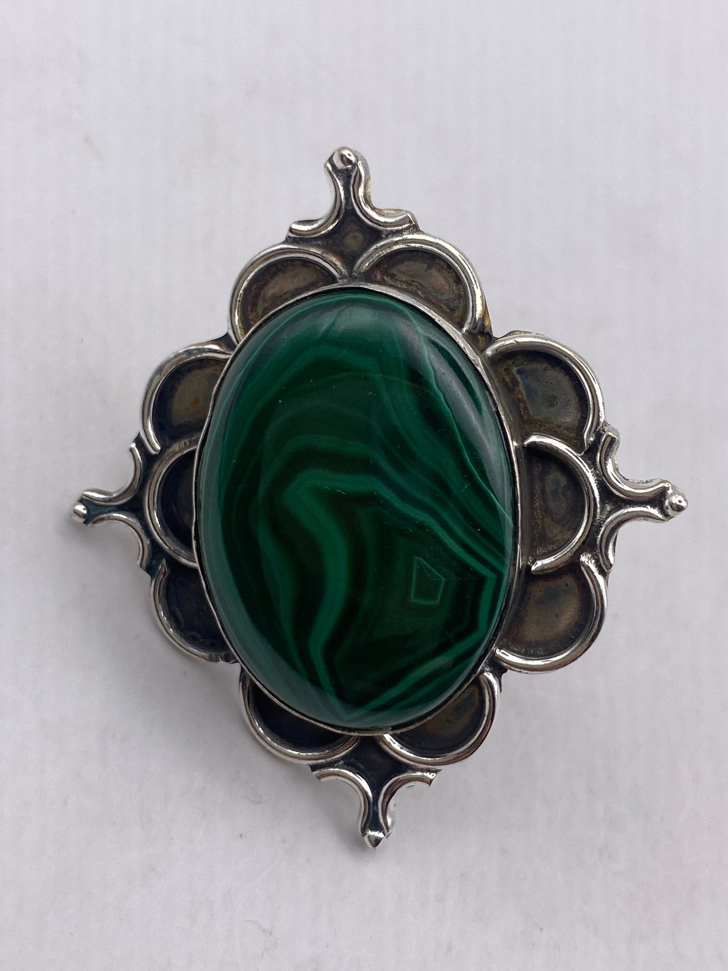 Vintage malachite Ring Size 7.5