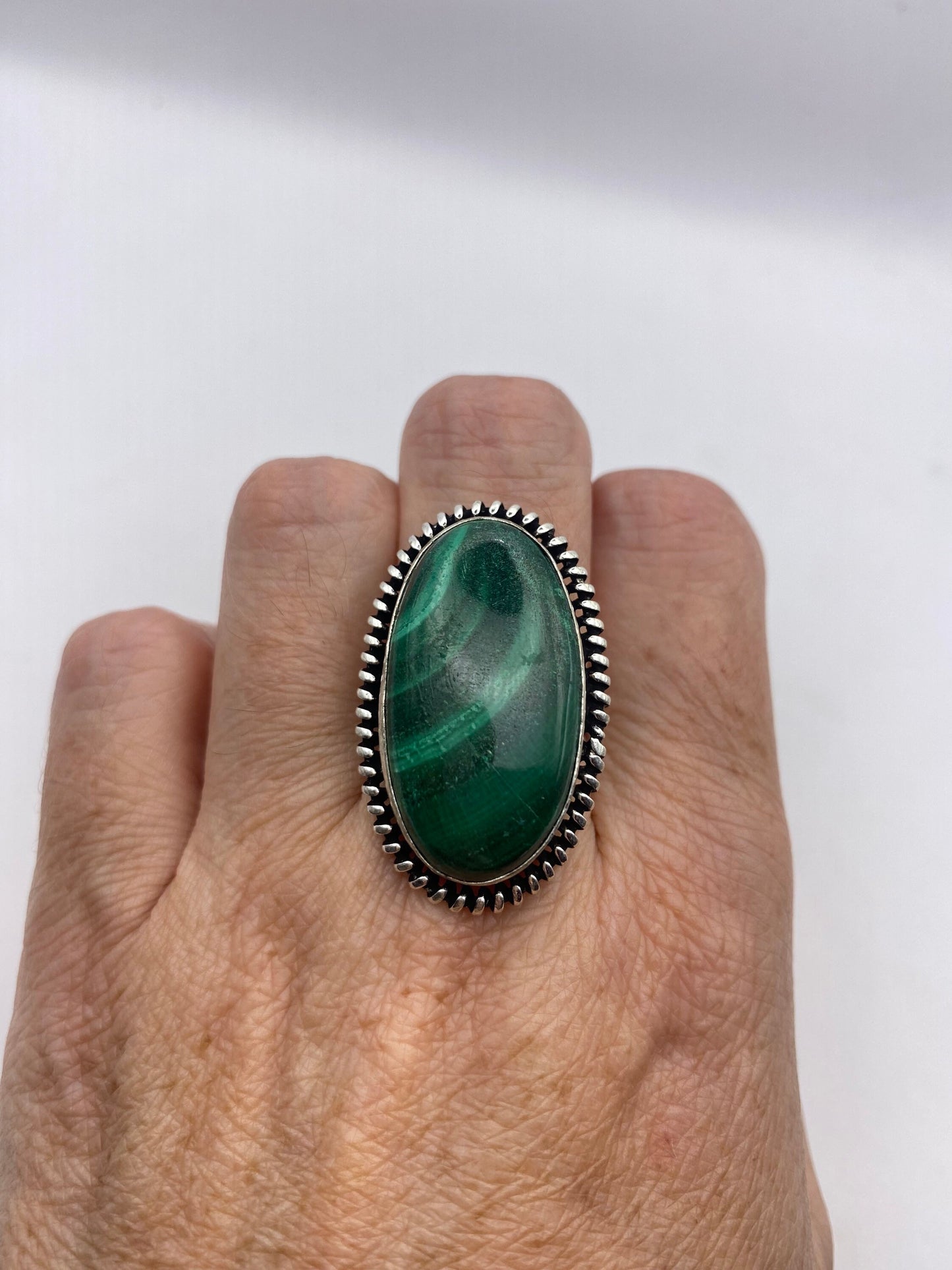 Vintage malachite Ring Size 7.75