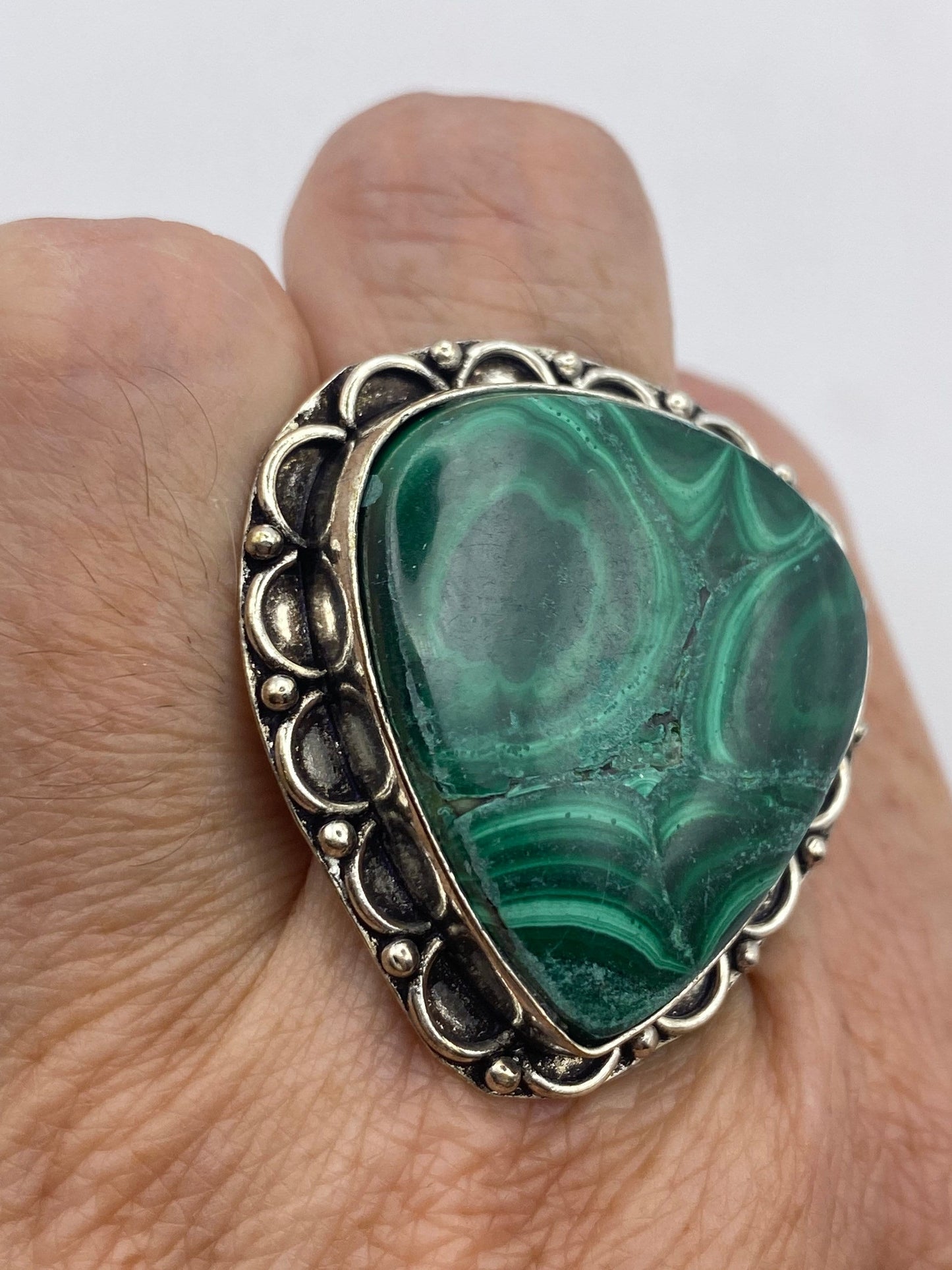 Vintage malachite Ring Size 7