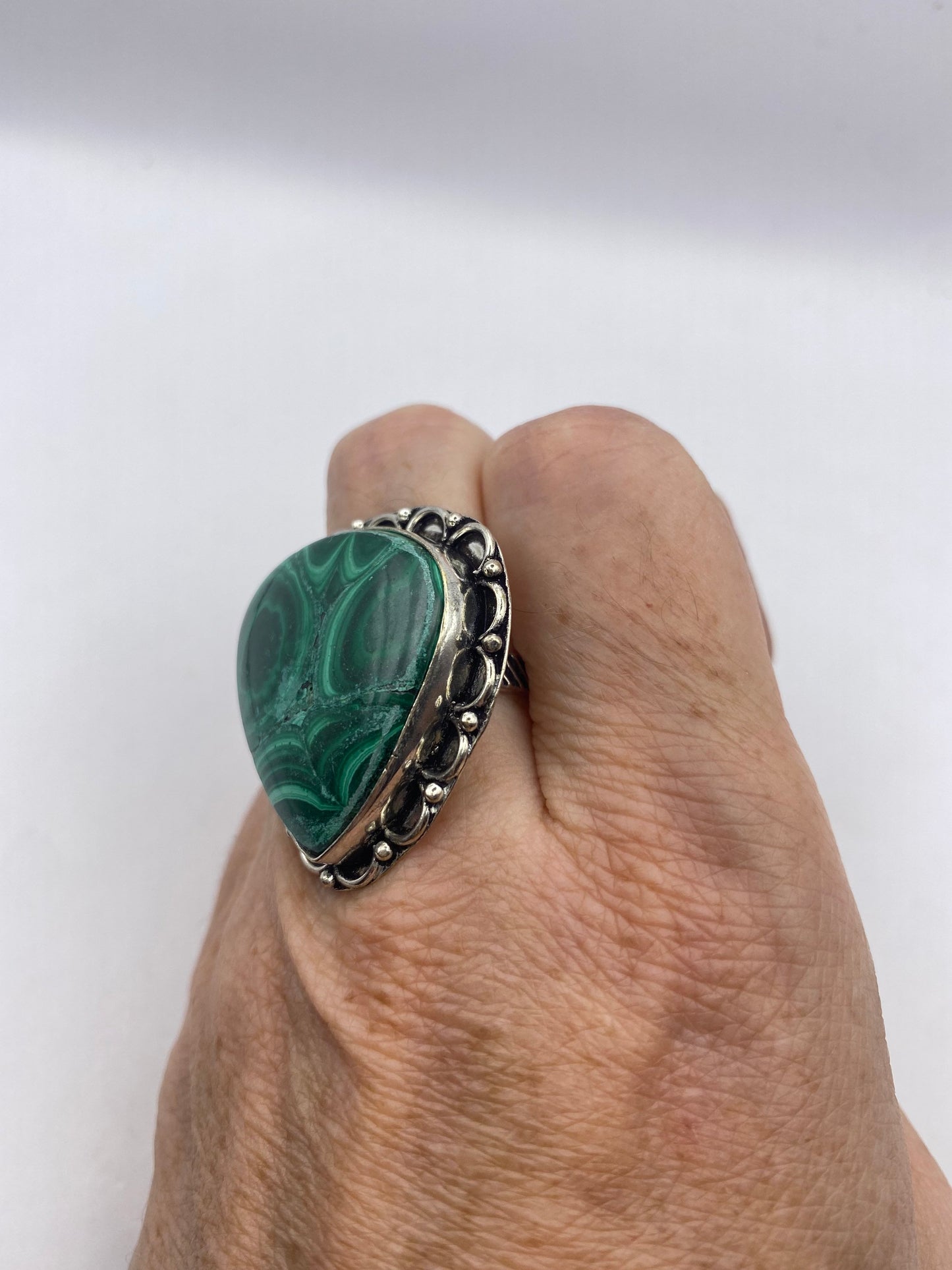 Vintage malachite Ring Size 7