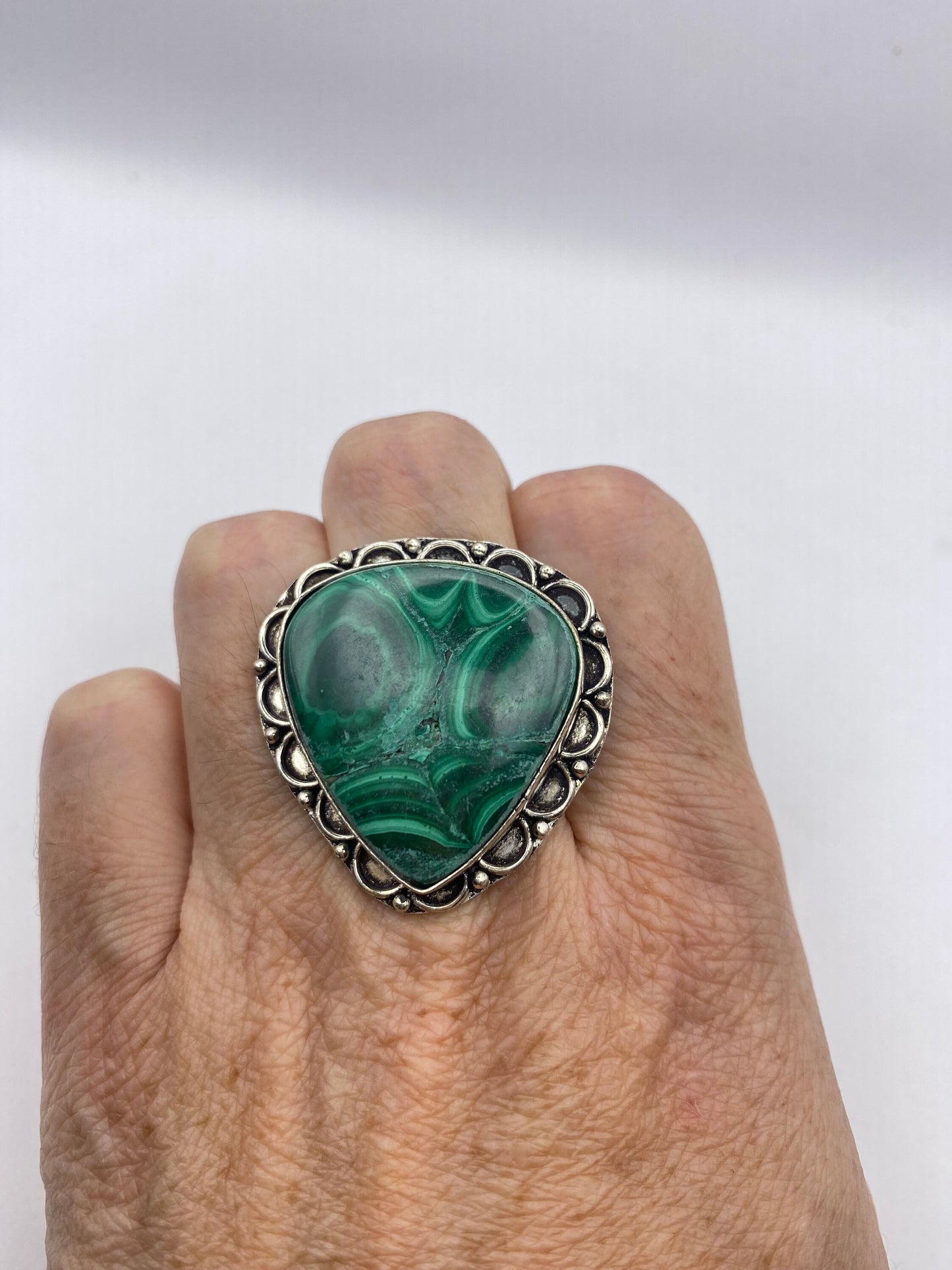 Vintage malachite Ring Size 7