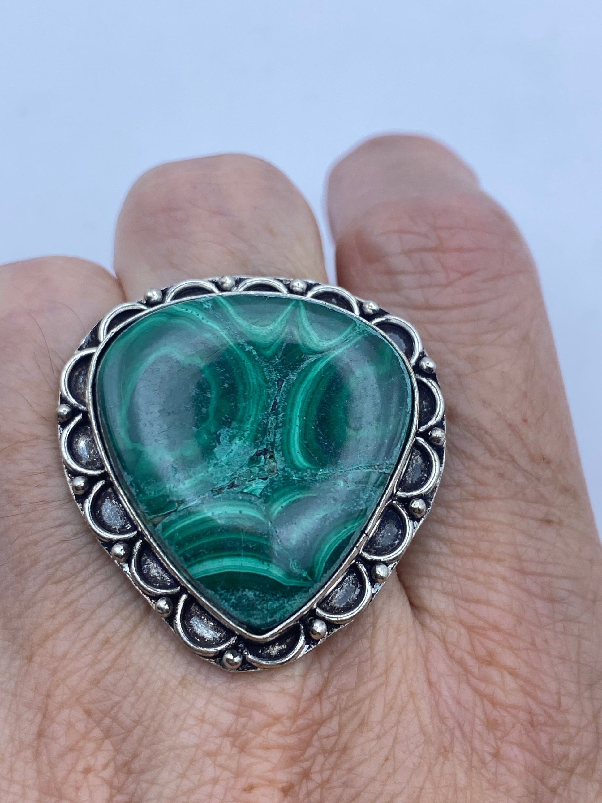 Vintage malachite Ring Size 7