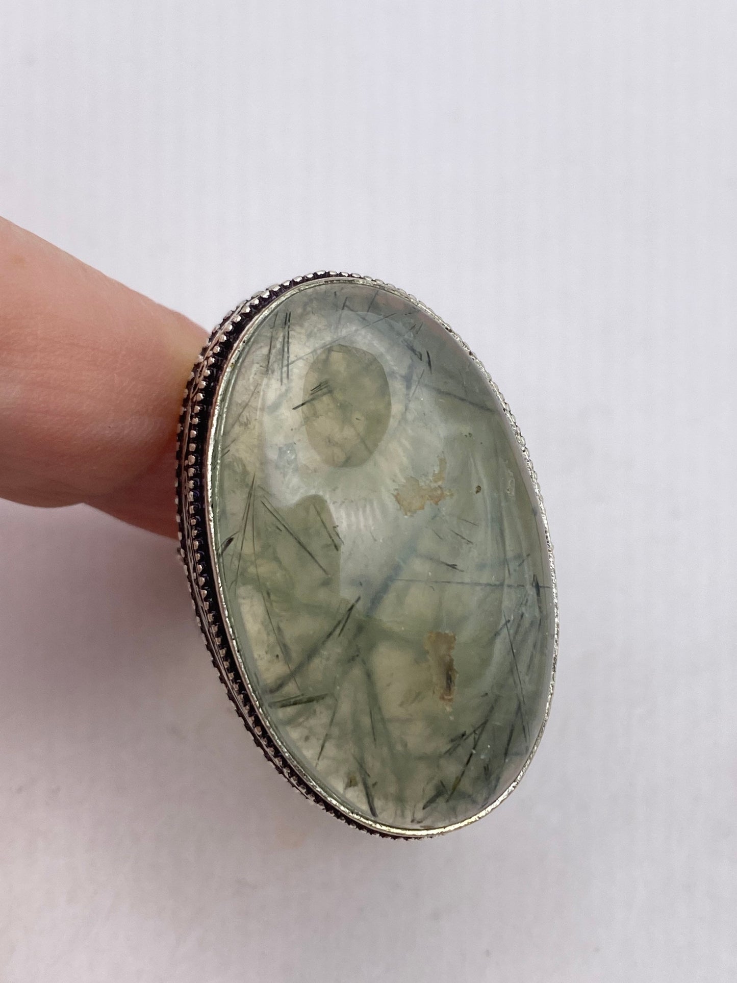 Vintage Green Moss Agate Cocktail Ring