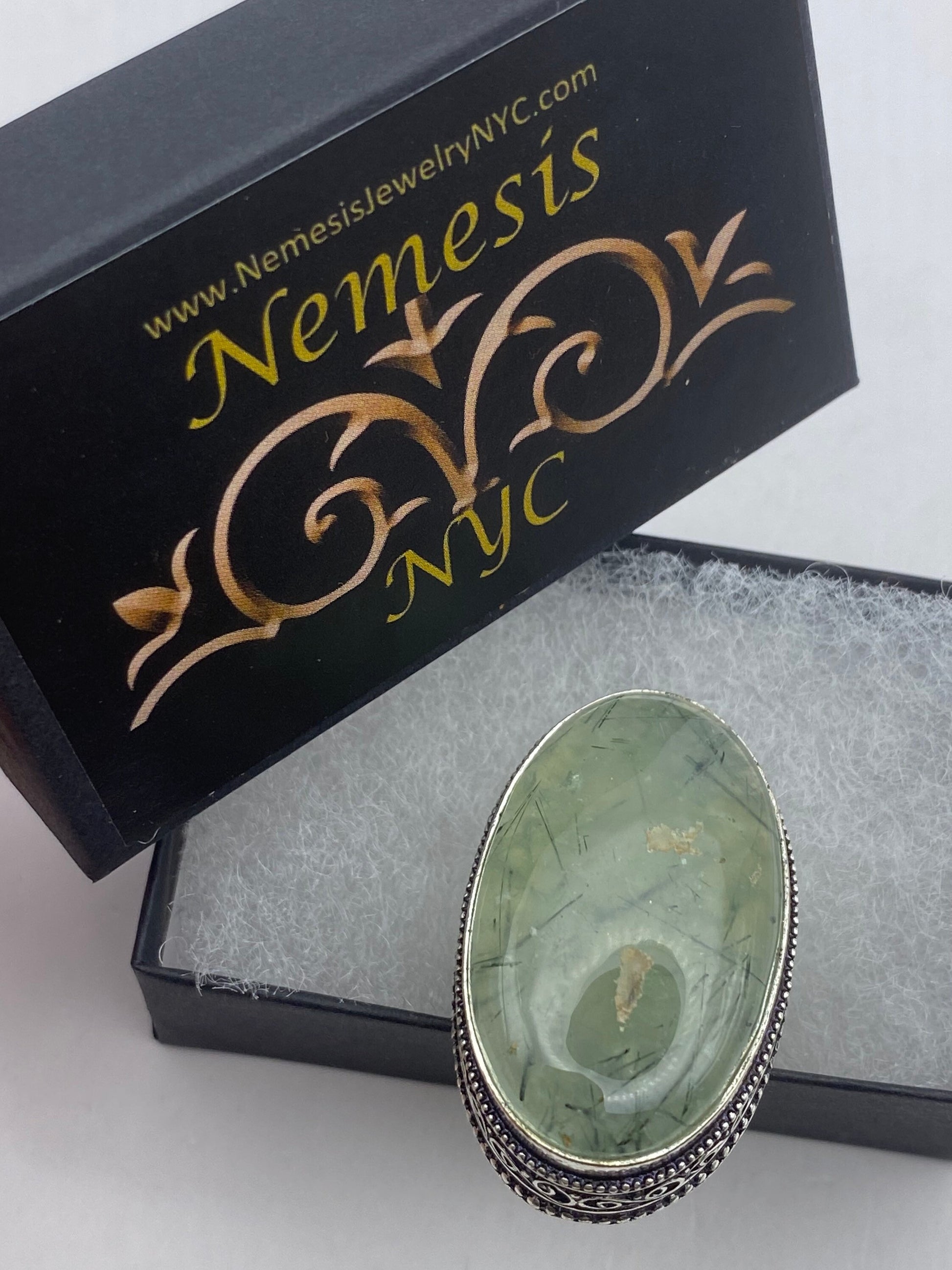 Vintage Green Moss Agate Cocktail Ring